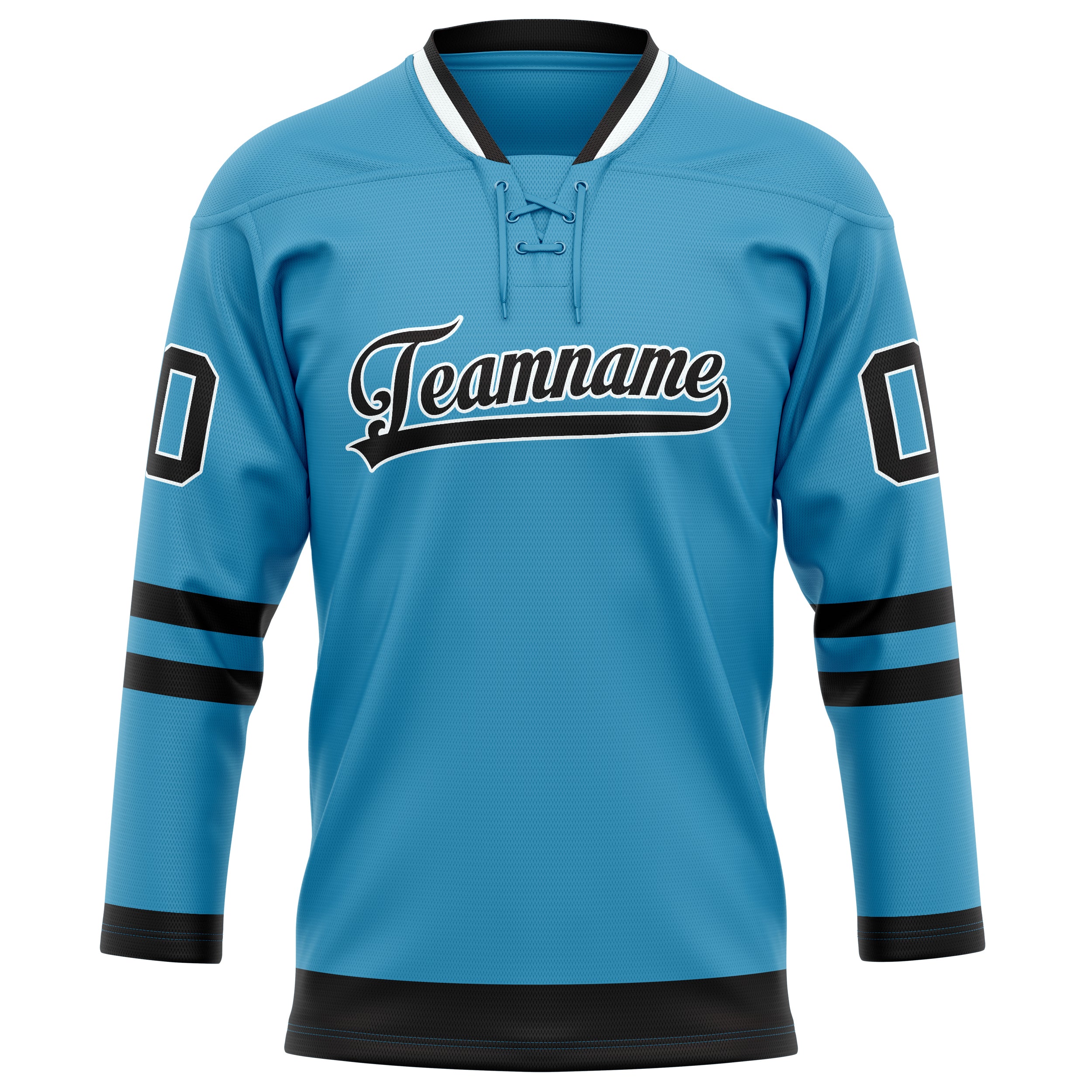 Custom Panther Blue Black Solid Colour Hockey Jersey