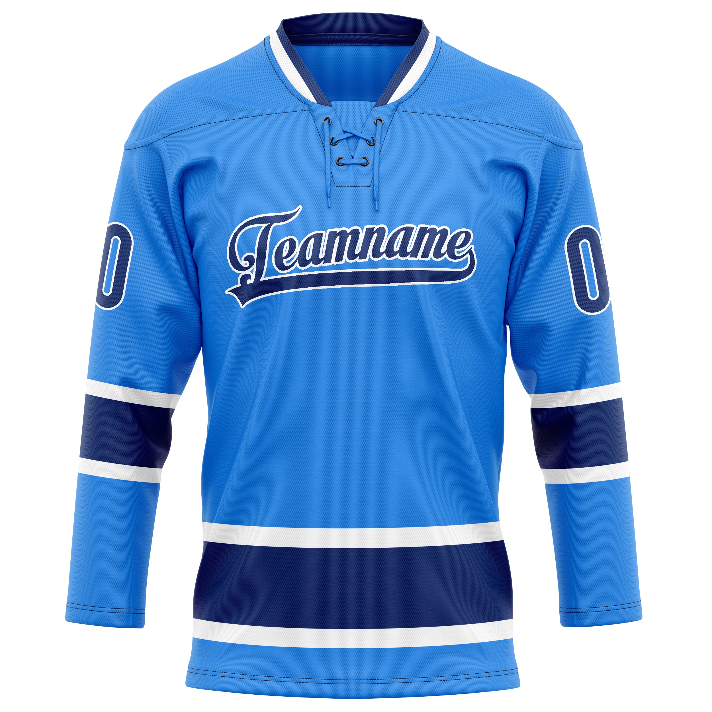 Custom Powder Blue Navy Solid Colour Hockey Jersey