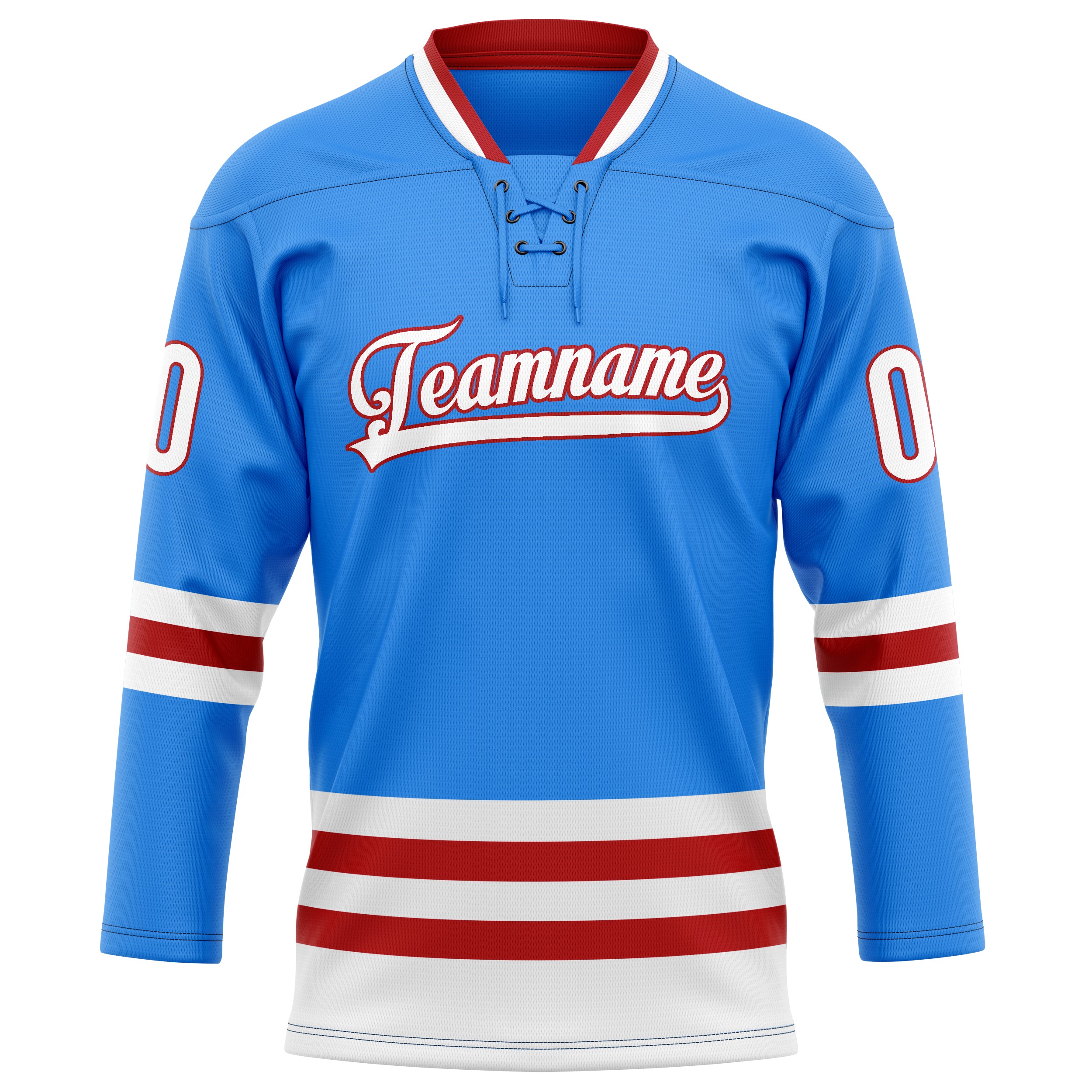 Custom Powder Blue Maroon Solid Colour Hockey Jersey