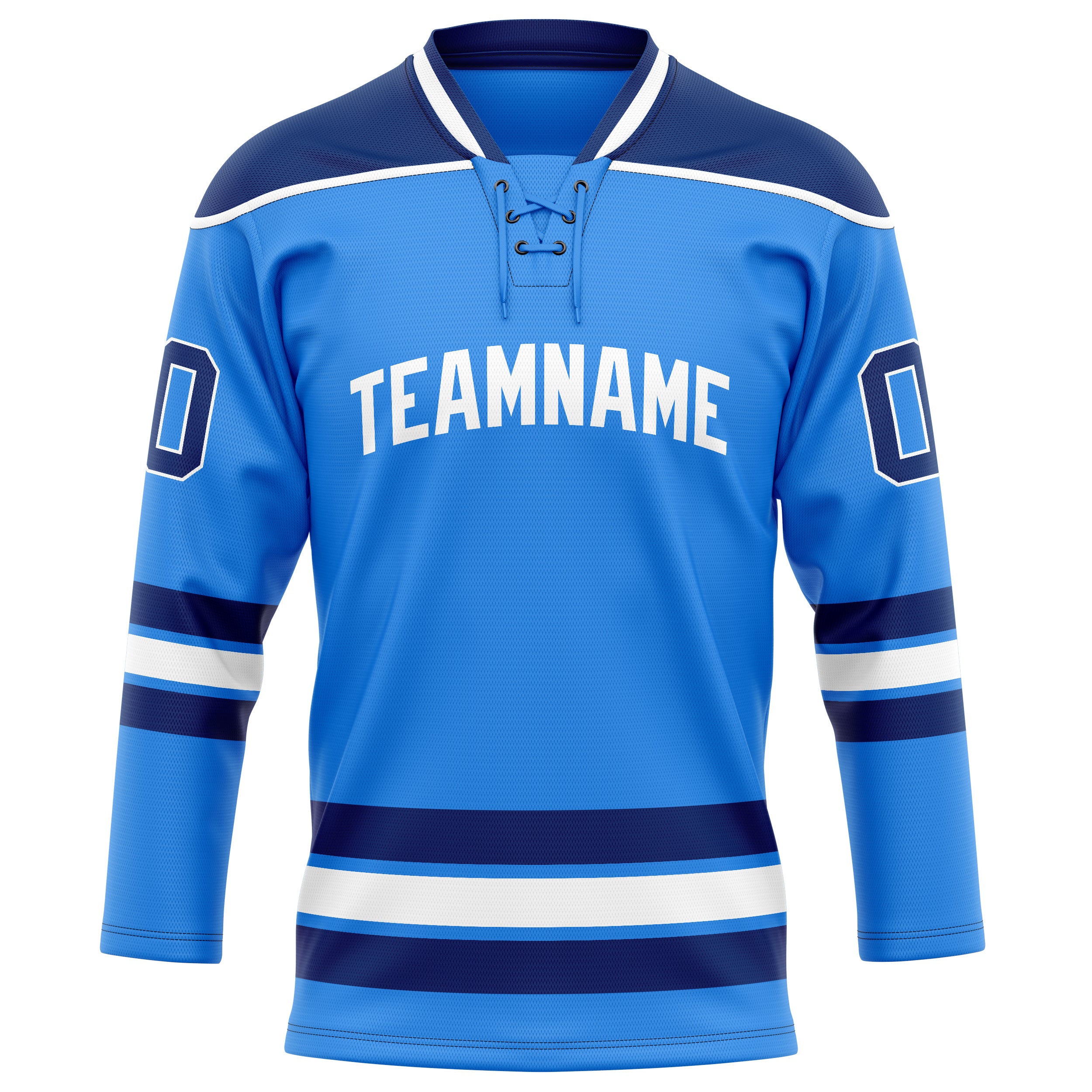 Custom Powder Blue Navy Solid Colour Hockey Jersey