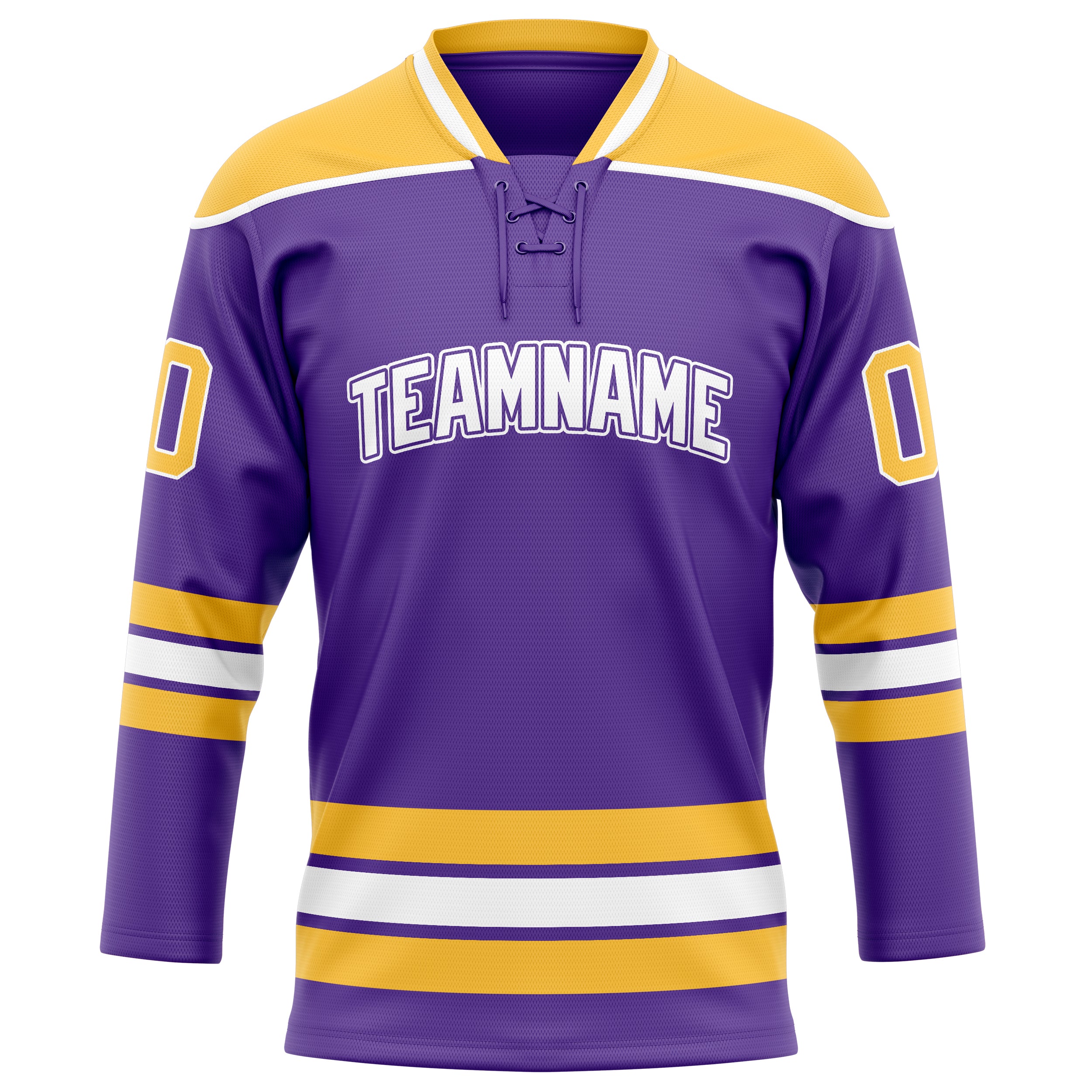 Custom Purple Gold Solid Colour Hockey Jersey