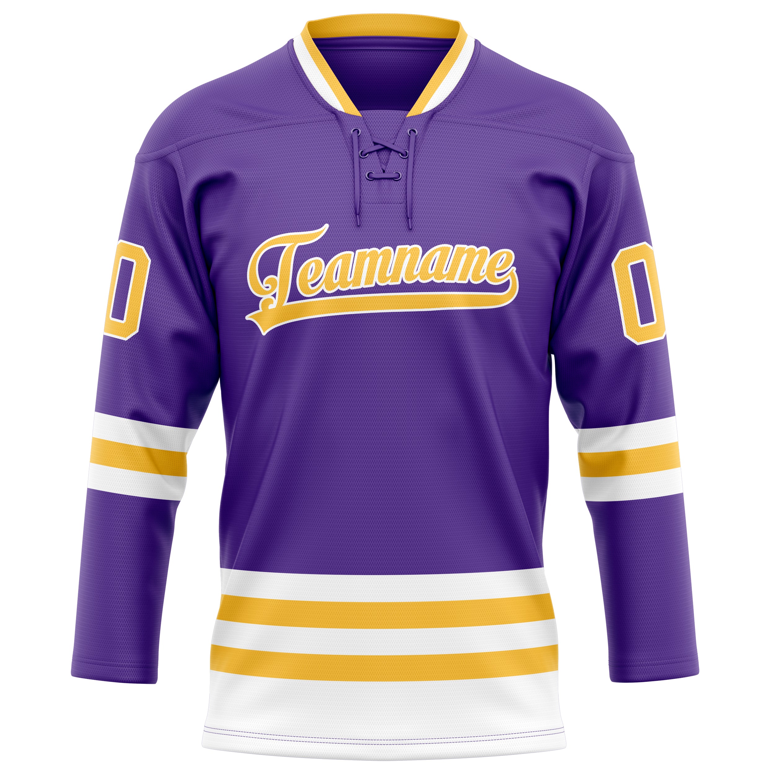 Custom Purple Gold Solid Colour Hockey Jersey
