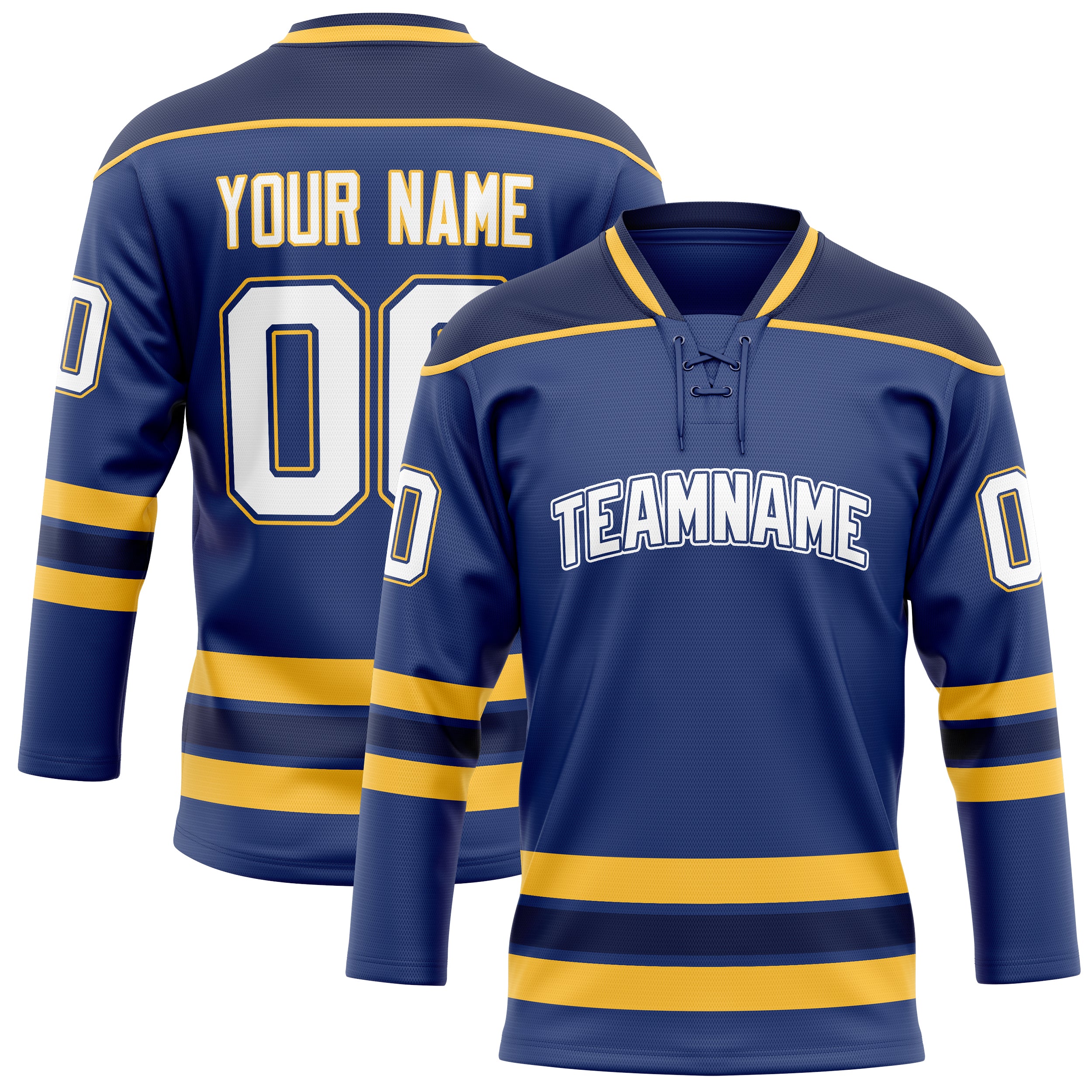 Custom Royal Gold Solid Colour Hockey Jersey