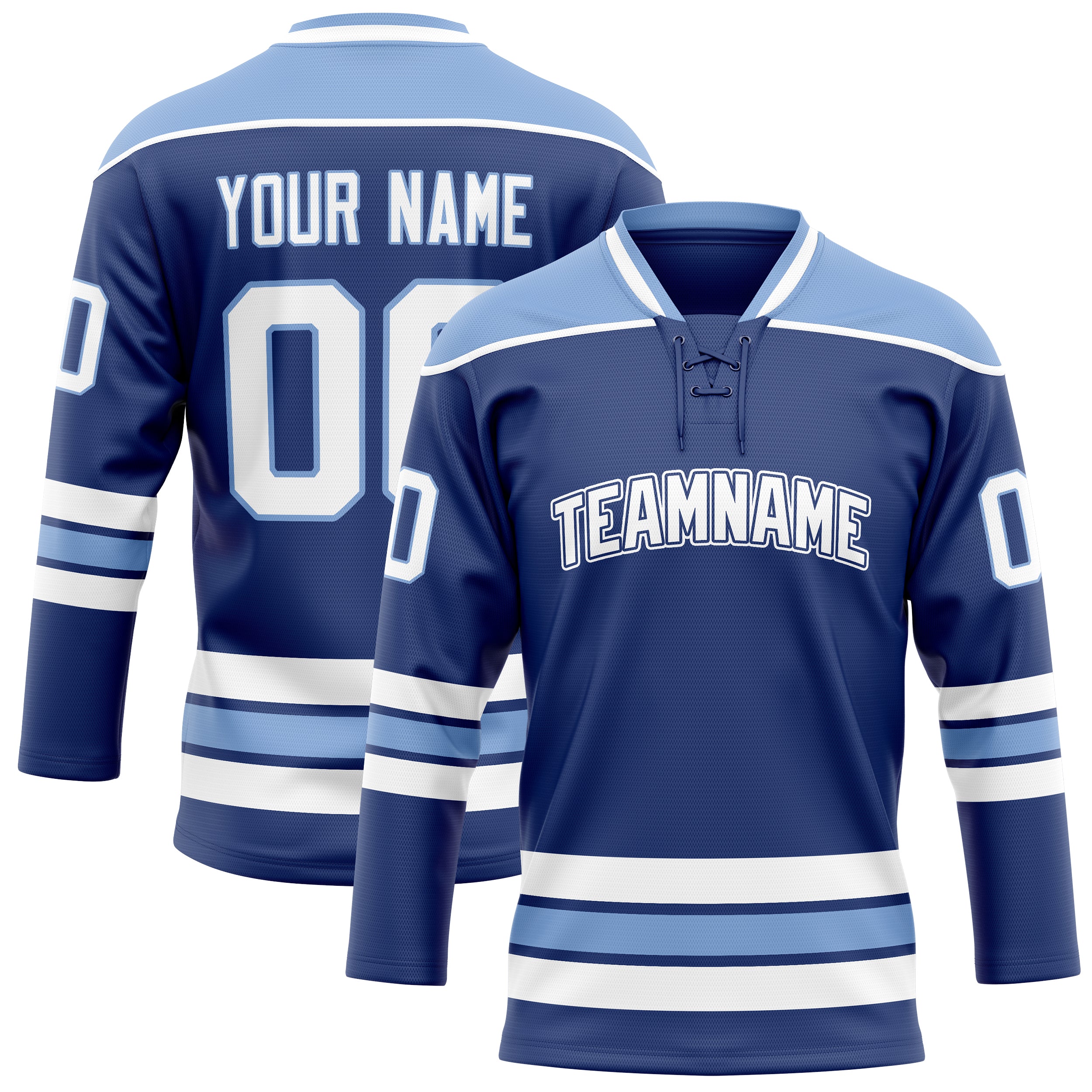 Custom Royal Light Blue Solid Colour Hockey Jersey