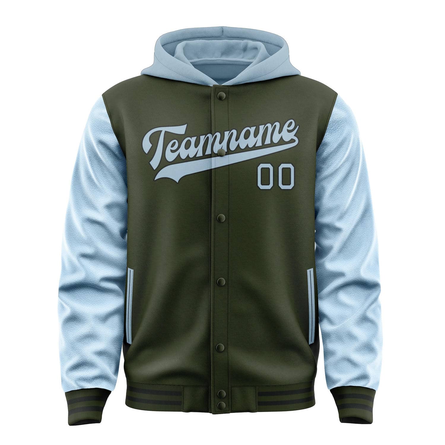 Custom Olive Light Blue Jacket