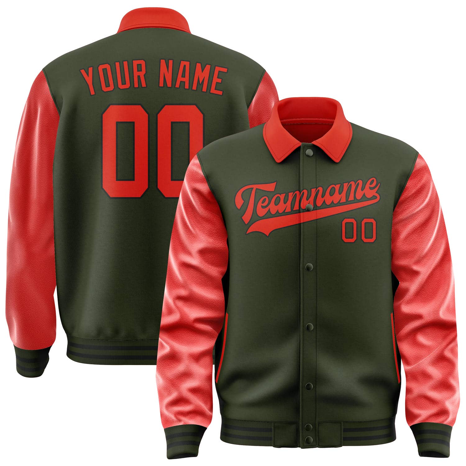 Custom Olive Orange Red Jacket