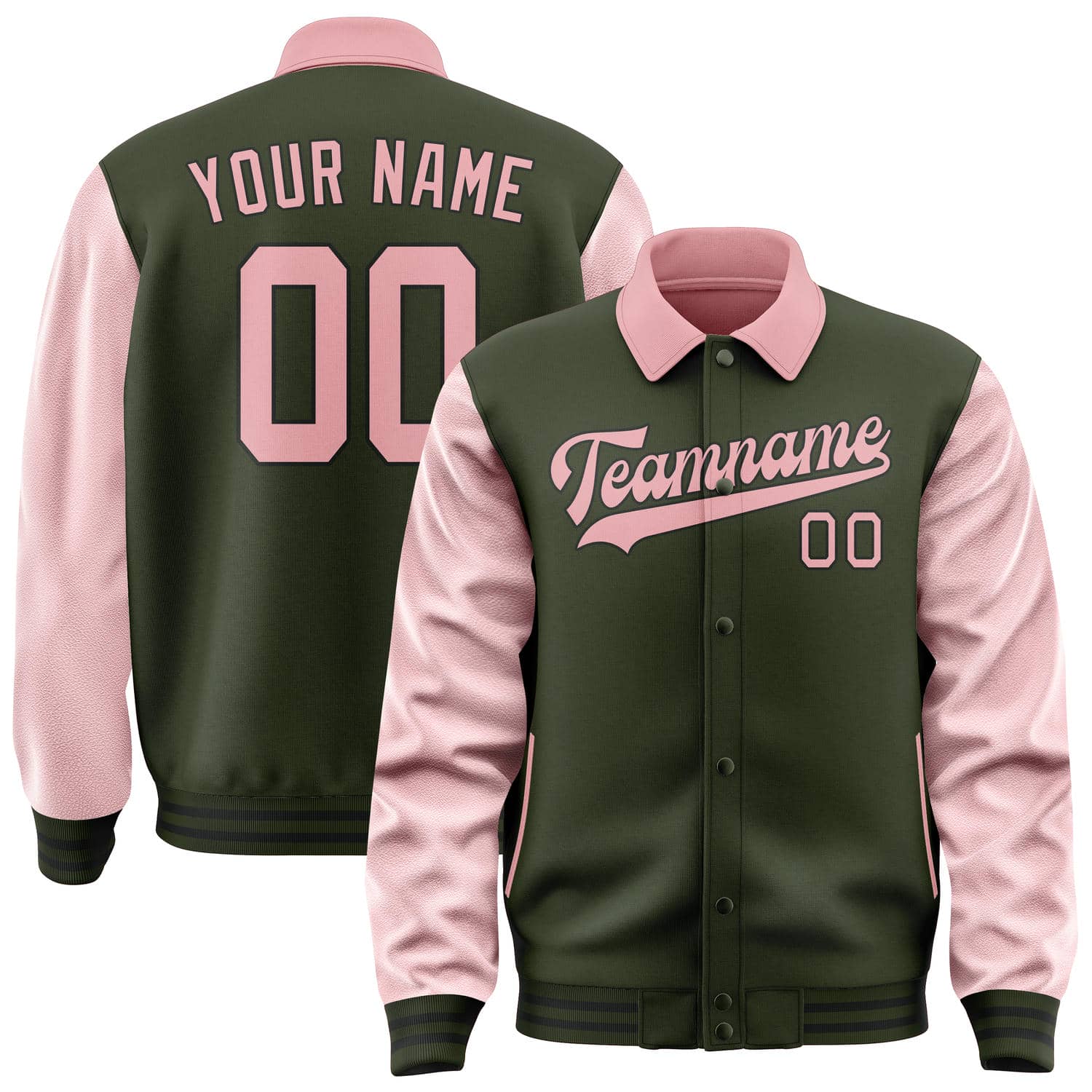 Custom Olive Light Pink Jacket