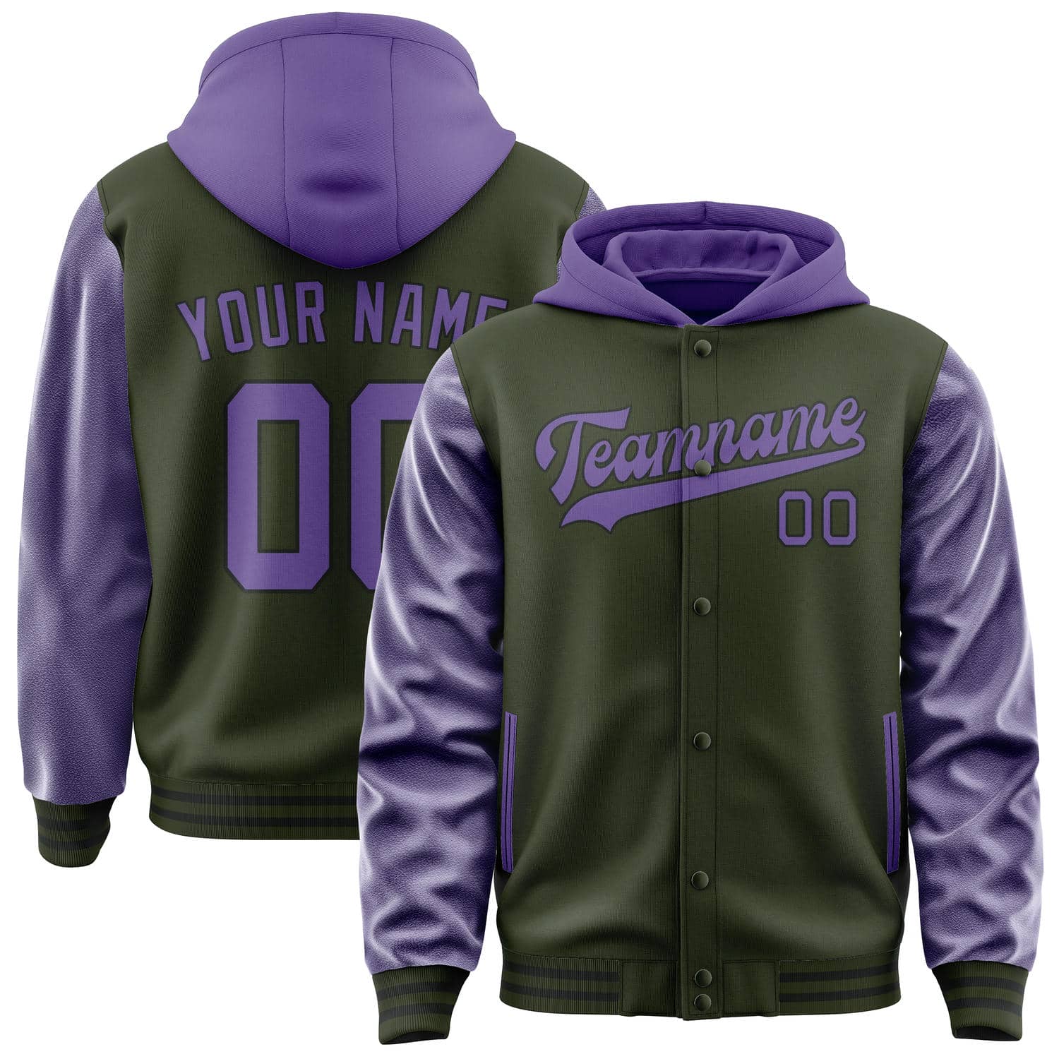 Custom Olive Light Purple Jacket