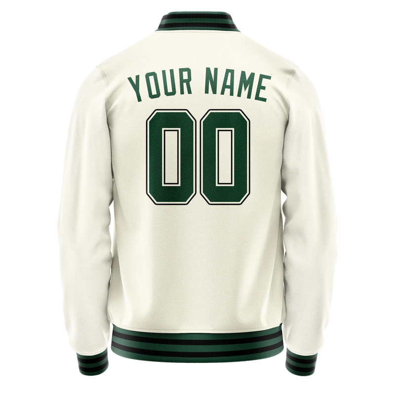 Custom Cream Kelly-Green Solid Color Varsity Letterman Jacket JA02240617JC100