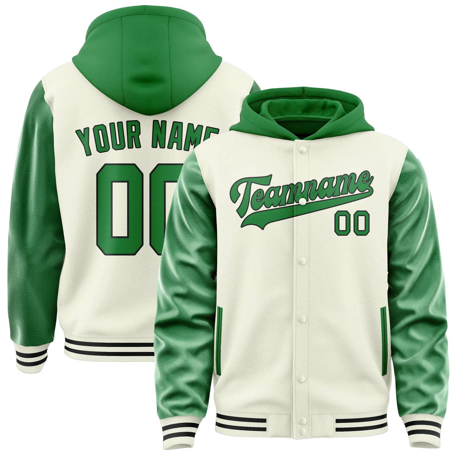 Custom Cream Emerald Green Jacket