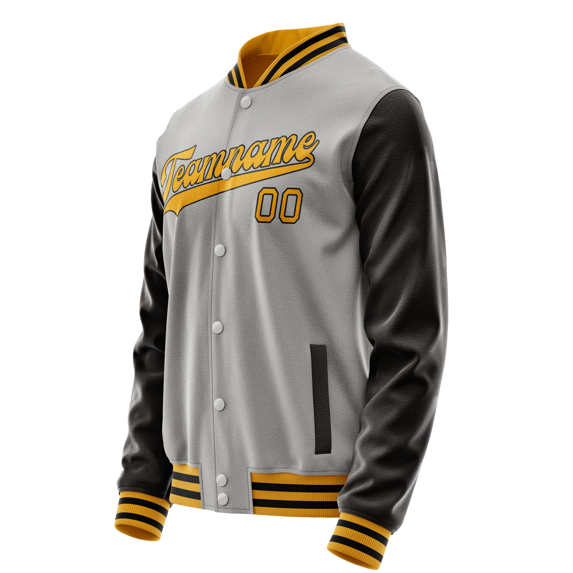 Custom Gray Brown Solid Color Varsity Letterman Jacket JA02240617YH171
