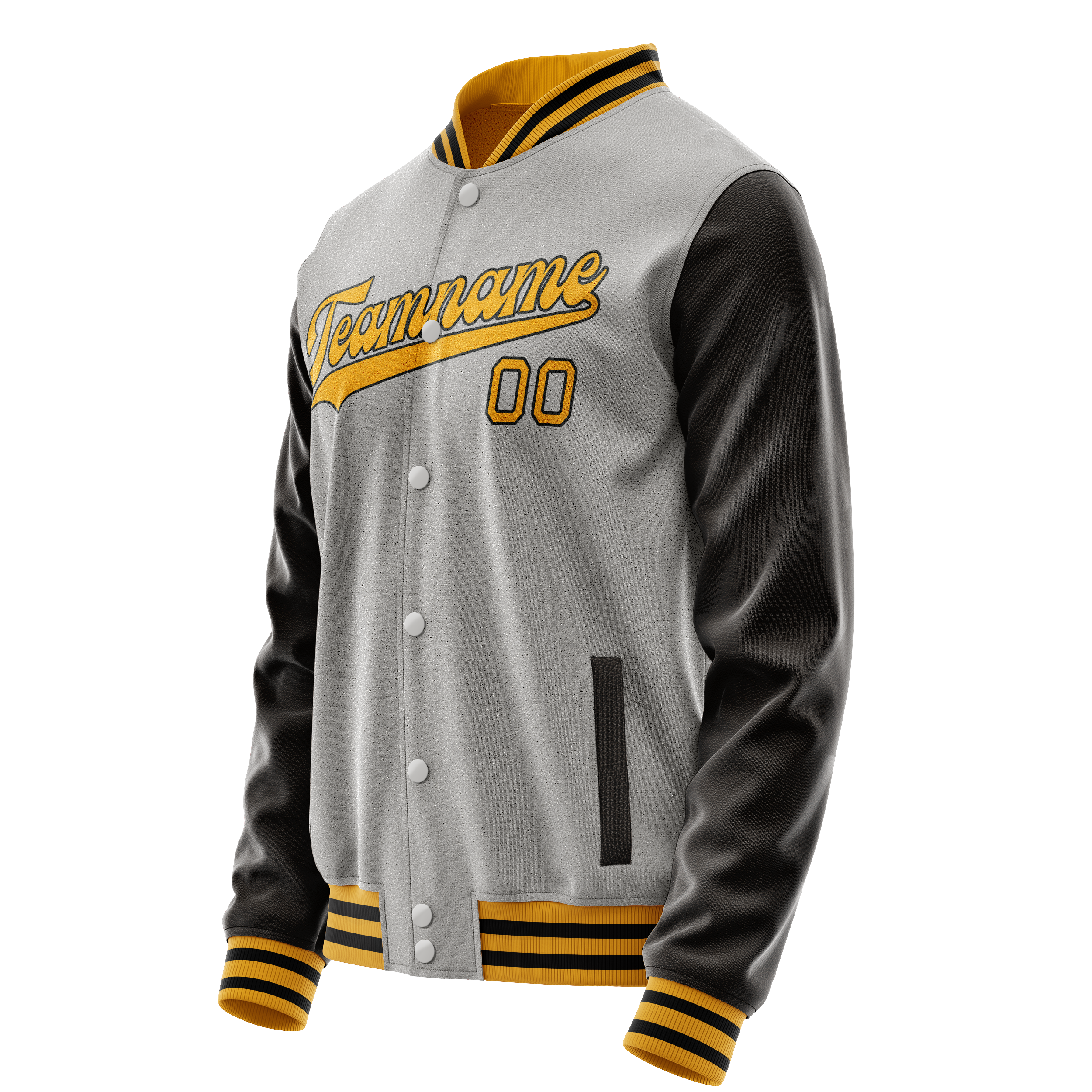 Custom Gray Brown Solid Color Varsity Letterman Jacket JA02240617YH171