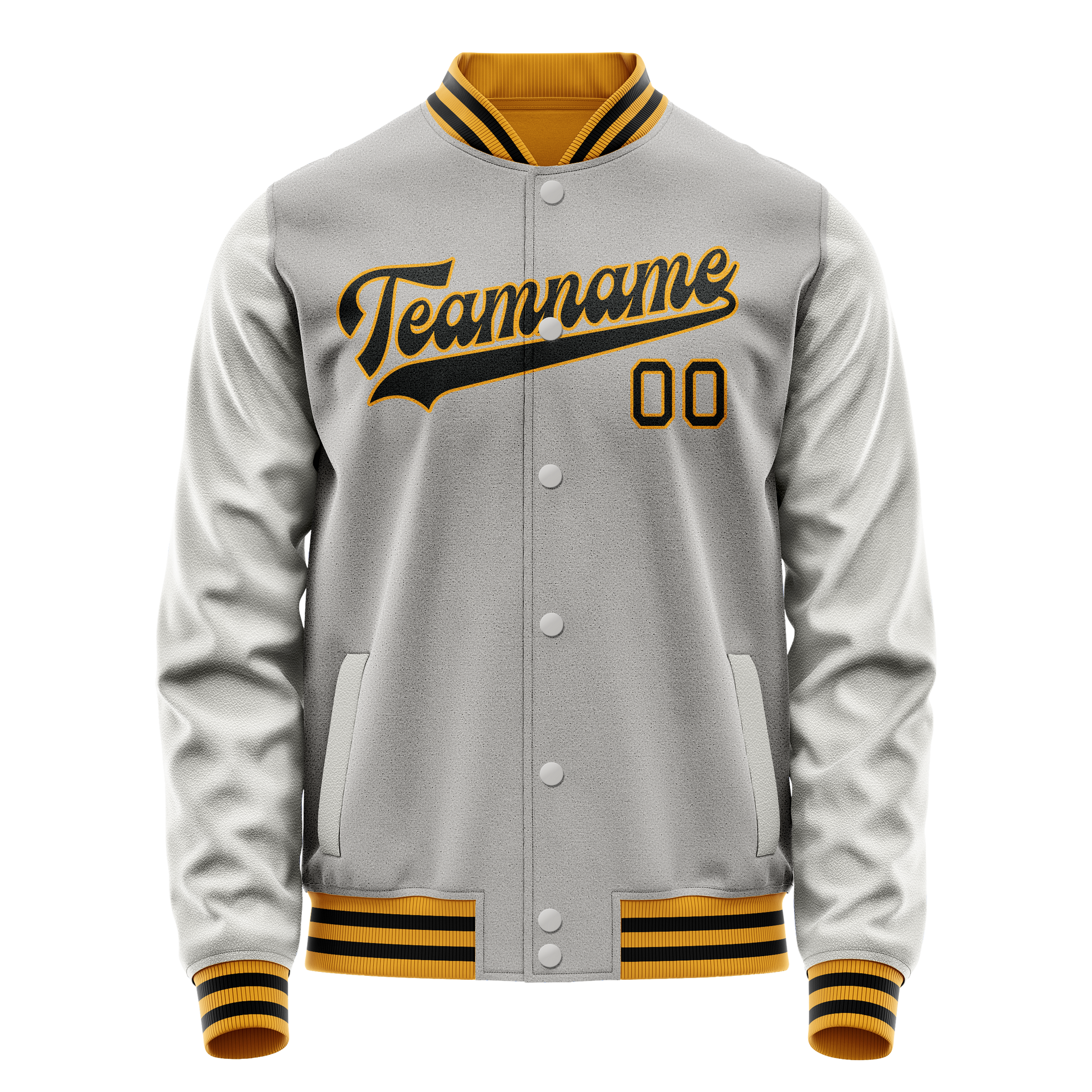 Custom Gray Black Solid Color Varsity Letterman Jacket JA02240617YH151