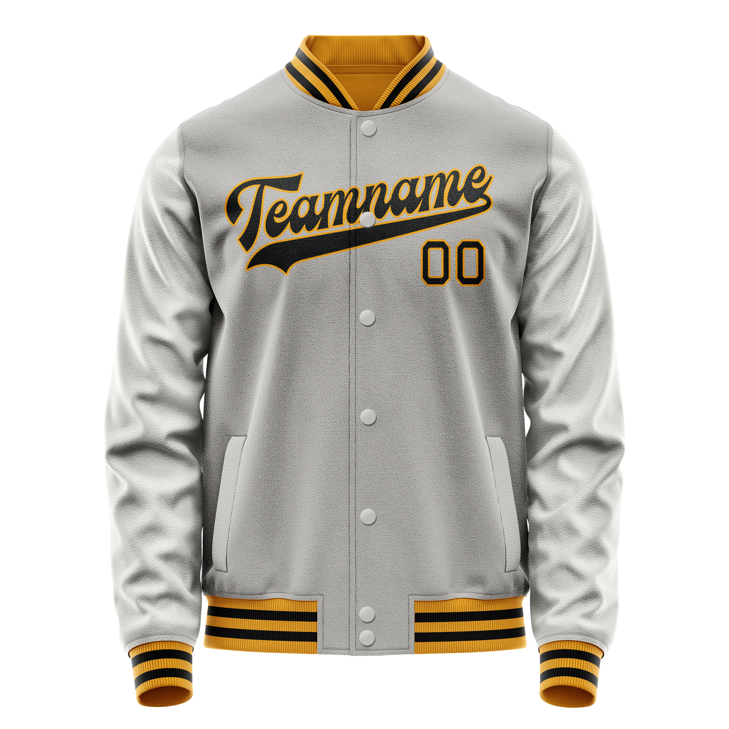 Custom Gray Black Solid Color Varsity Letterman Jacket JA02240617YH151