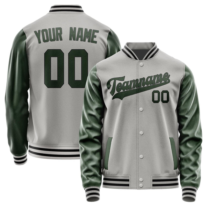 Custom Gray Dark Green Jacket JA0404060417B31706