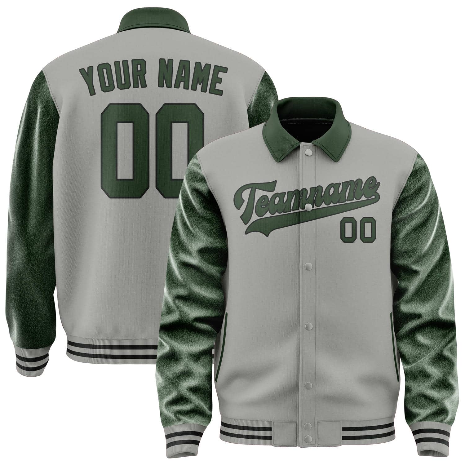 Custom Gray Dark Green Jacket