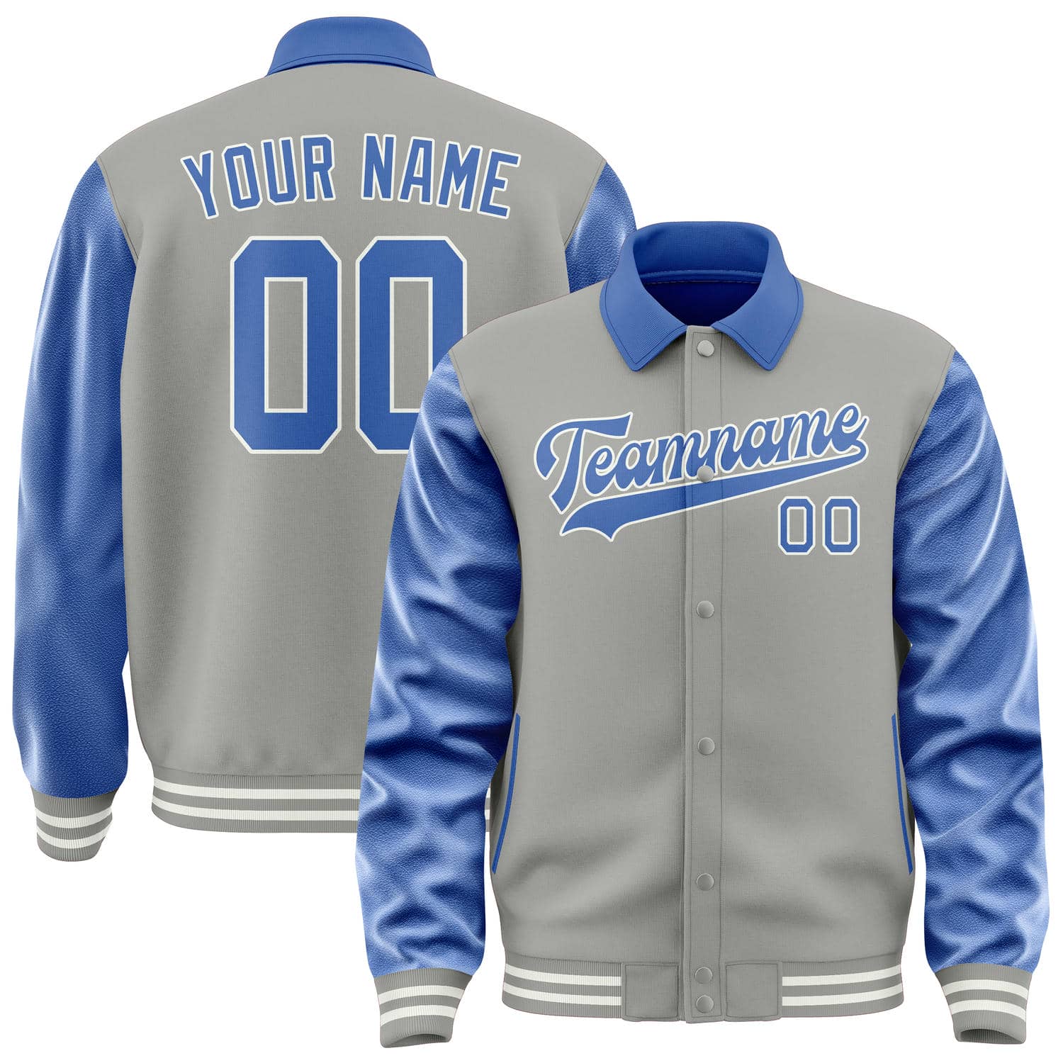 Custom Gray Sky Blue Jacket
