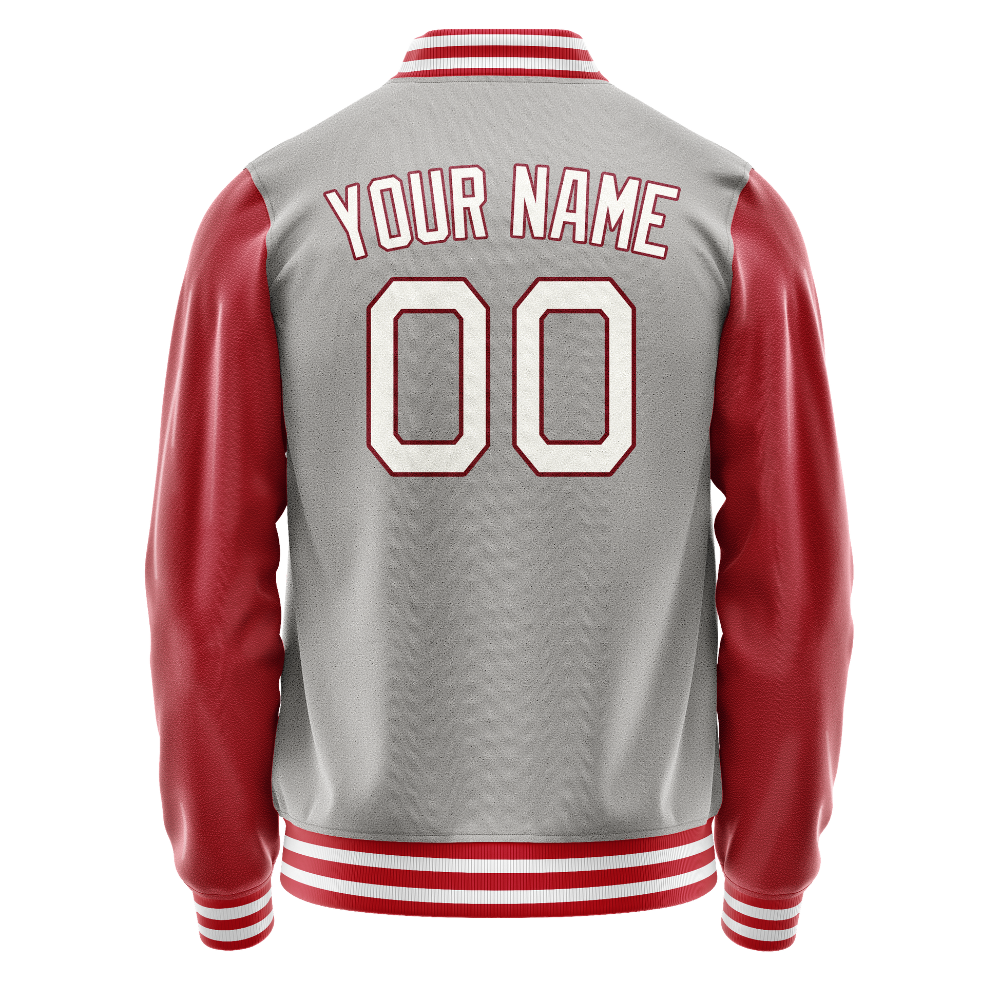 Custom Gray Texas-Orange Solid Color Varsity Letterman Jacket JA02240617YH167