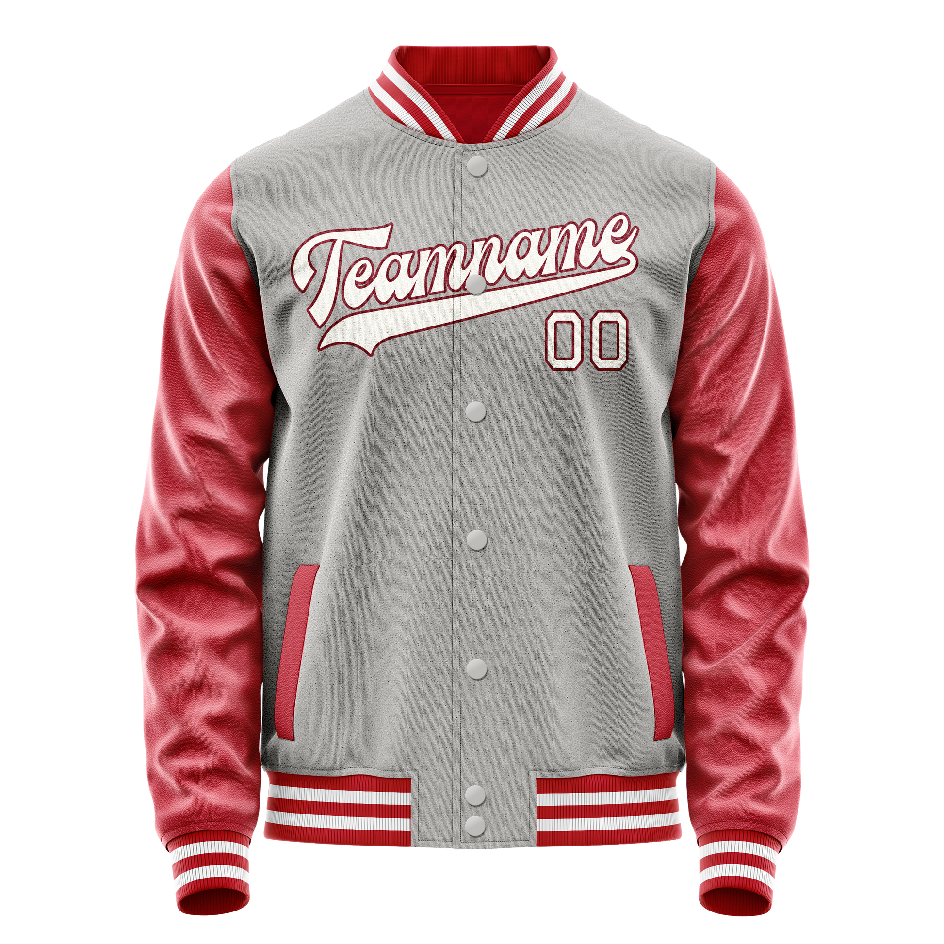 Custom Gray Texas-Orange Solid Color Varsity Letterman Jacket JA02240617YH167