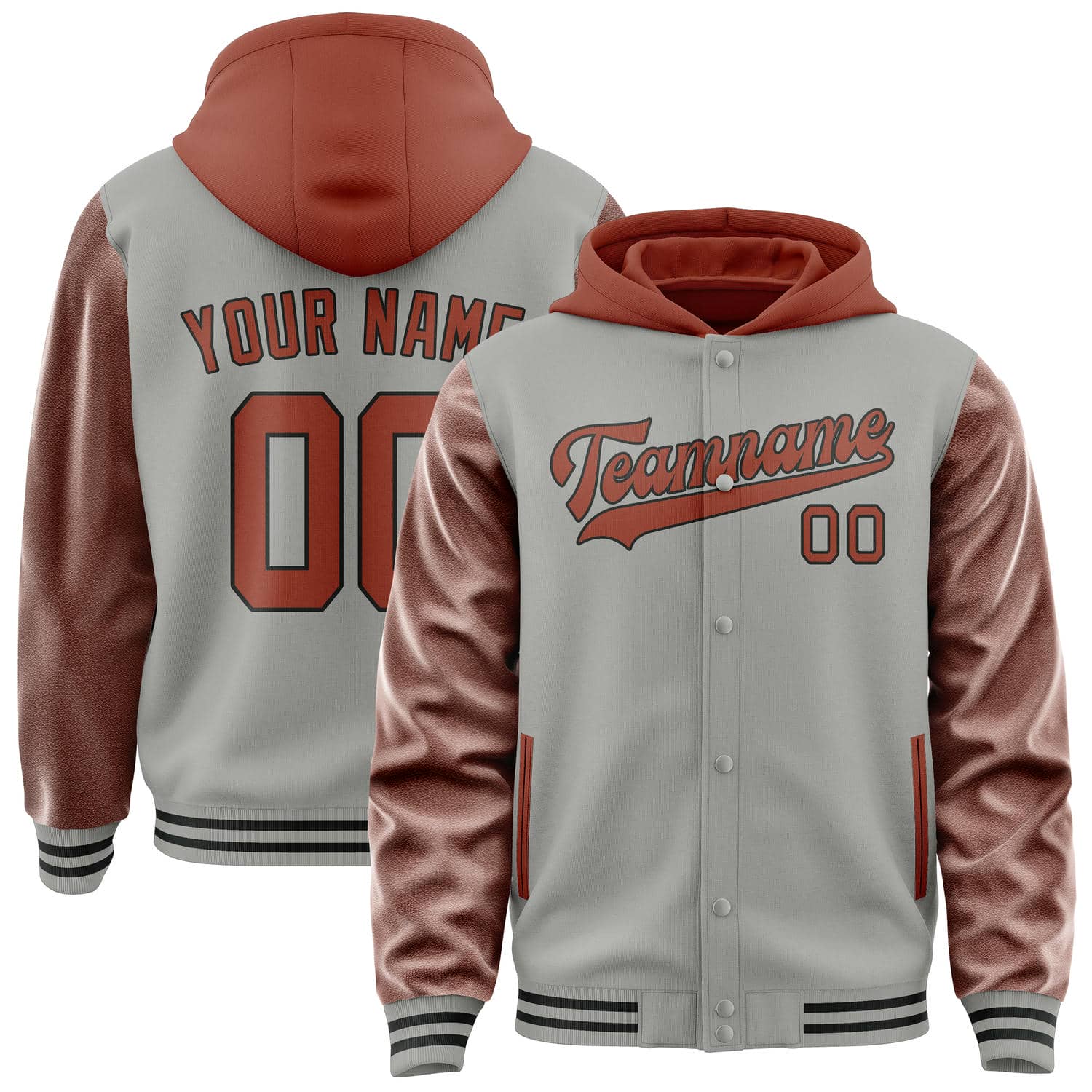 Custom Gray Coral Red Jacket