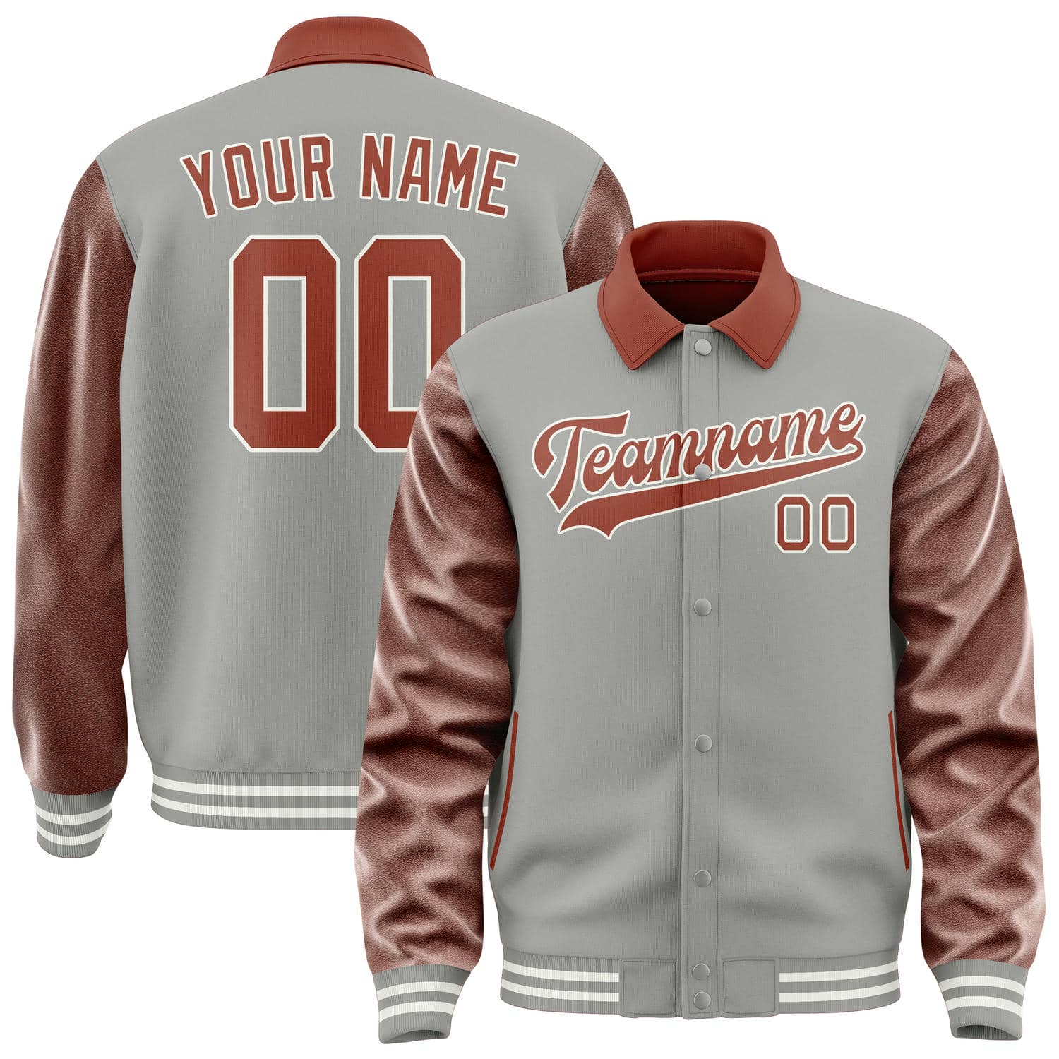 Custom Gray Coral Red Jacket