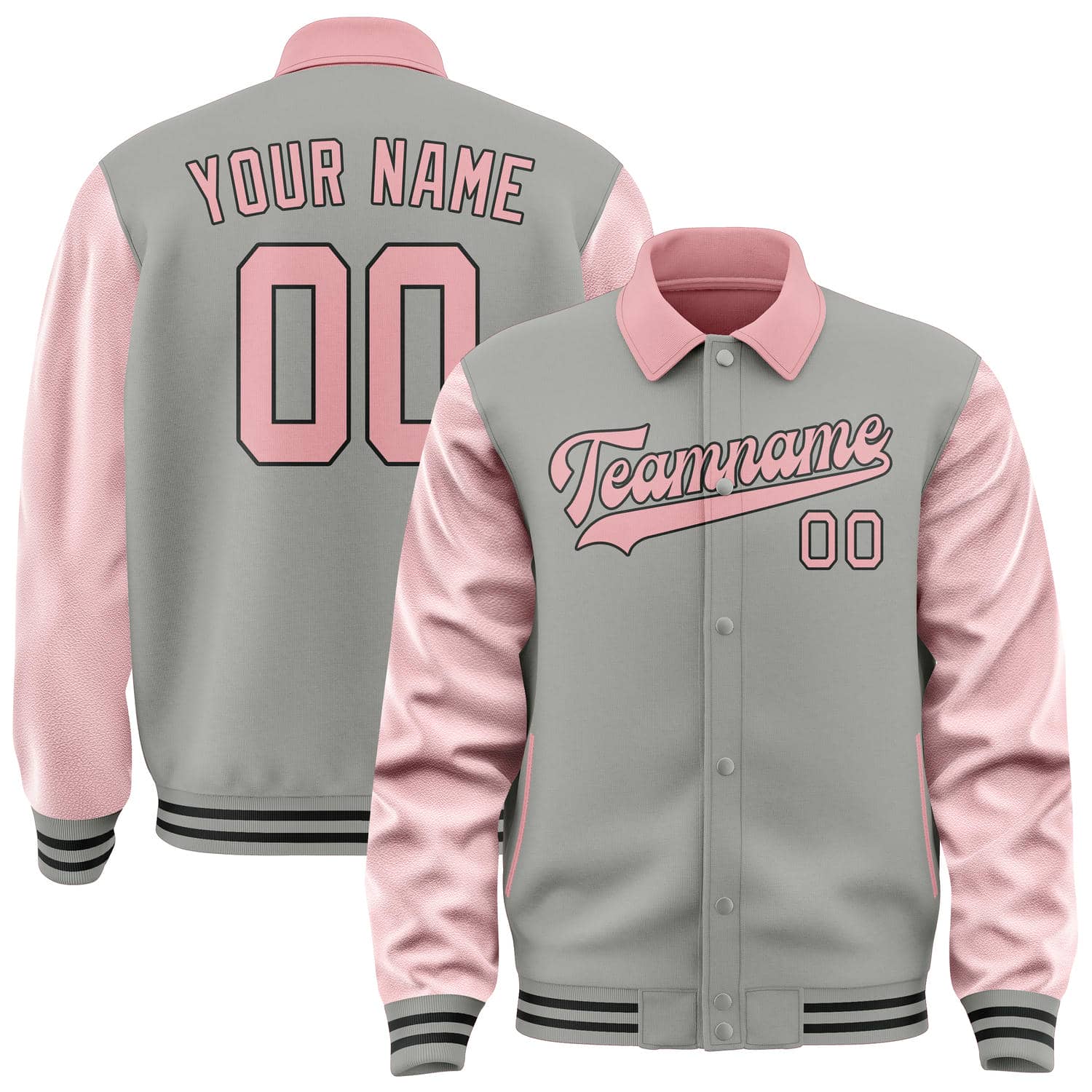 Custom Gray Light Pink Jacket