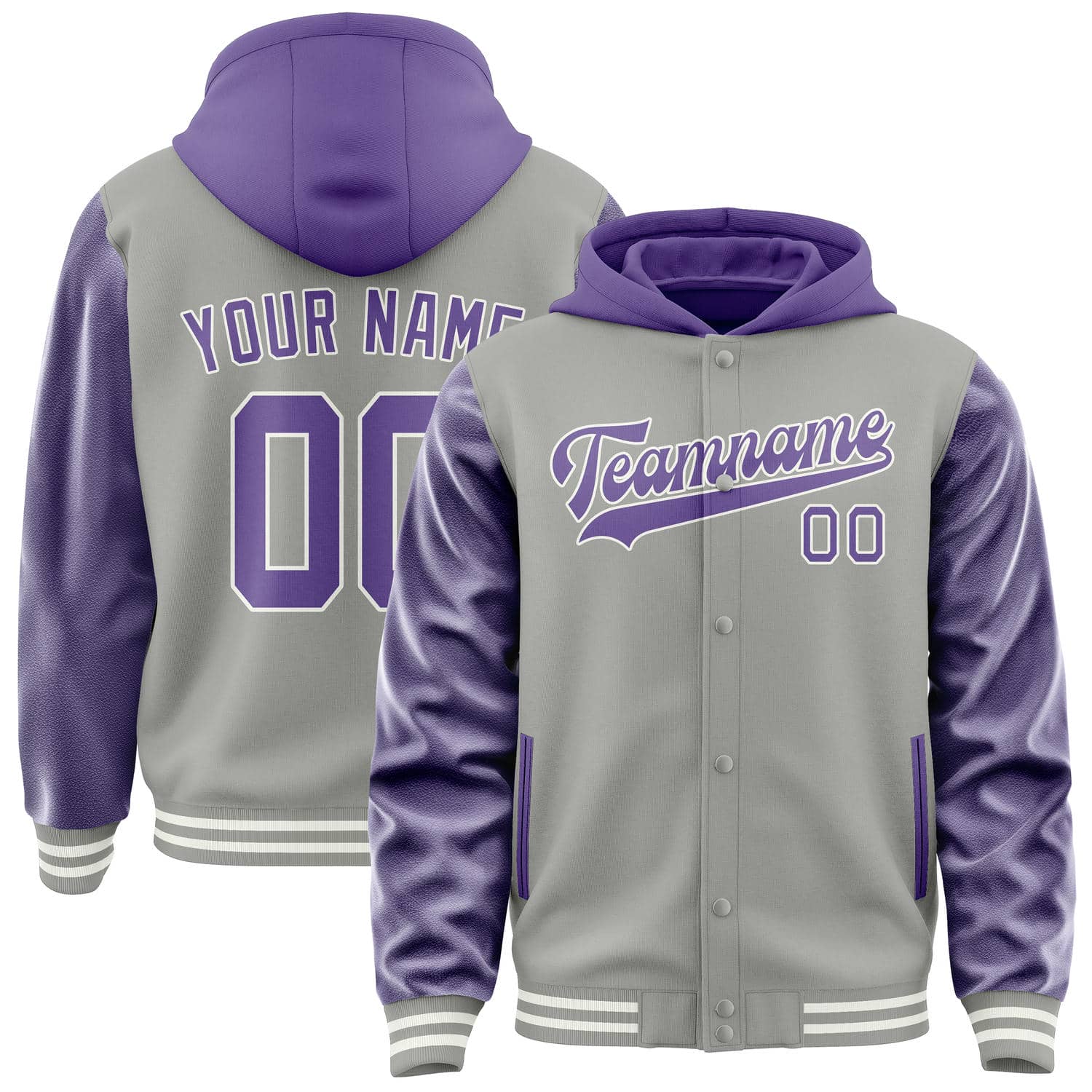 Custom Gray Light Purple Jacket