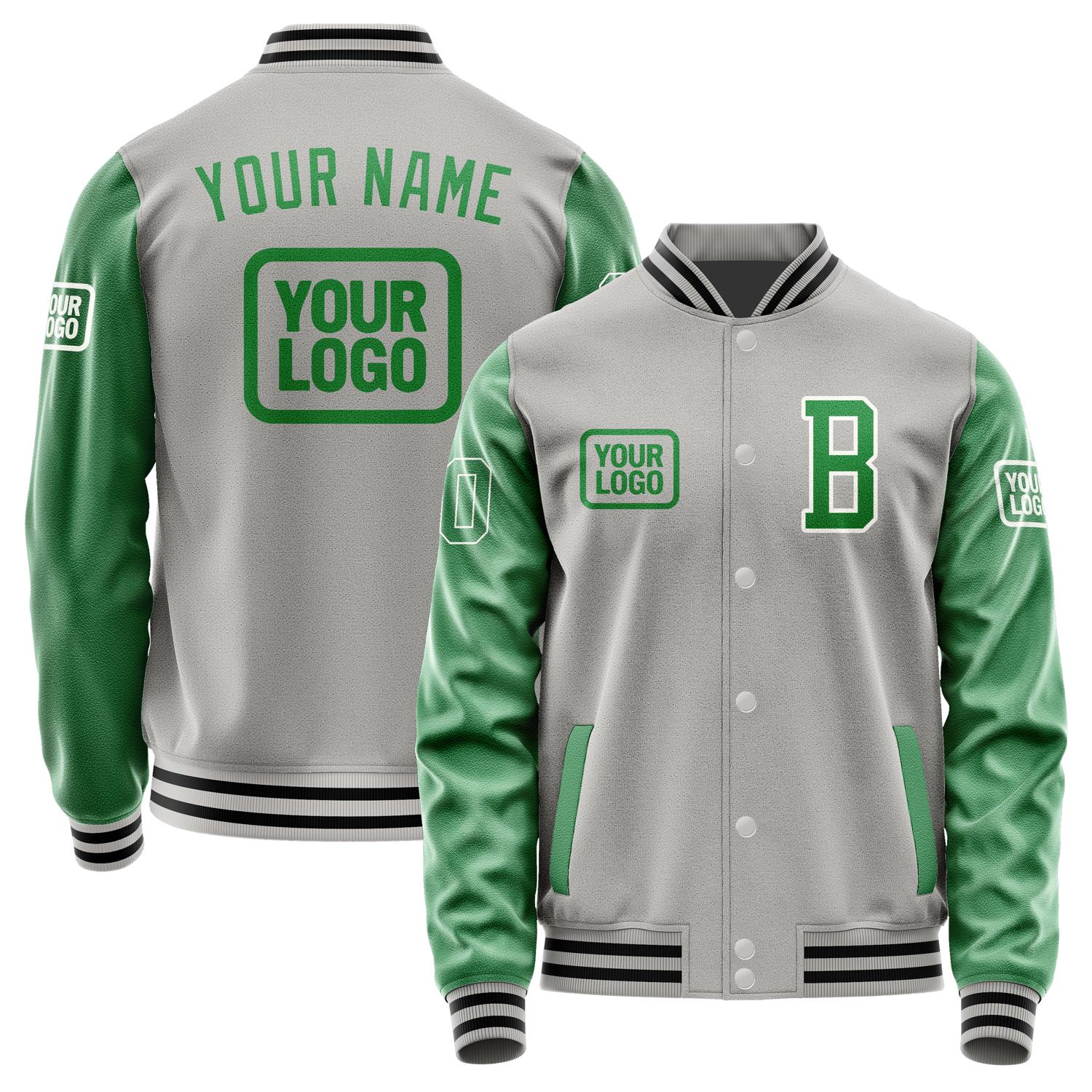 Custom Gray Emerald Green Jacket JA040424041718242418