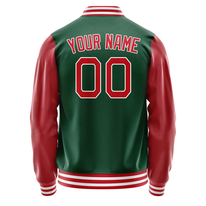 Custom Kelly-Green Texas-Orange Solid Color Varsity Letterman Jacket JA02240617ZF209