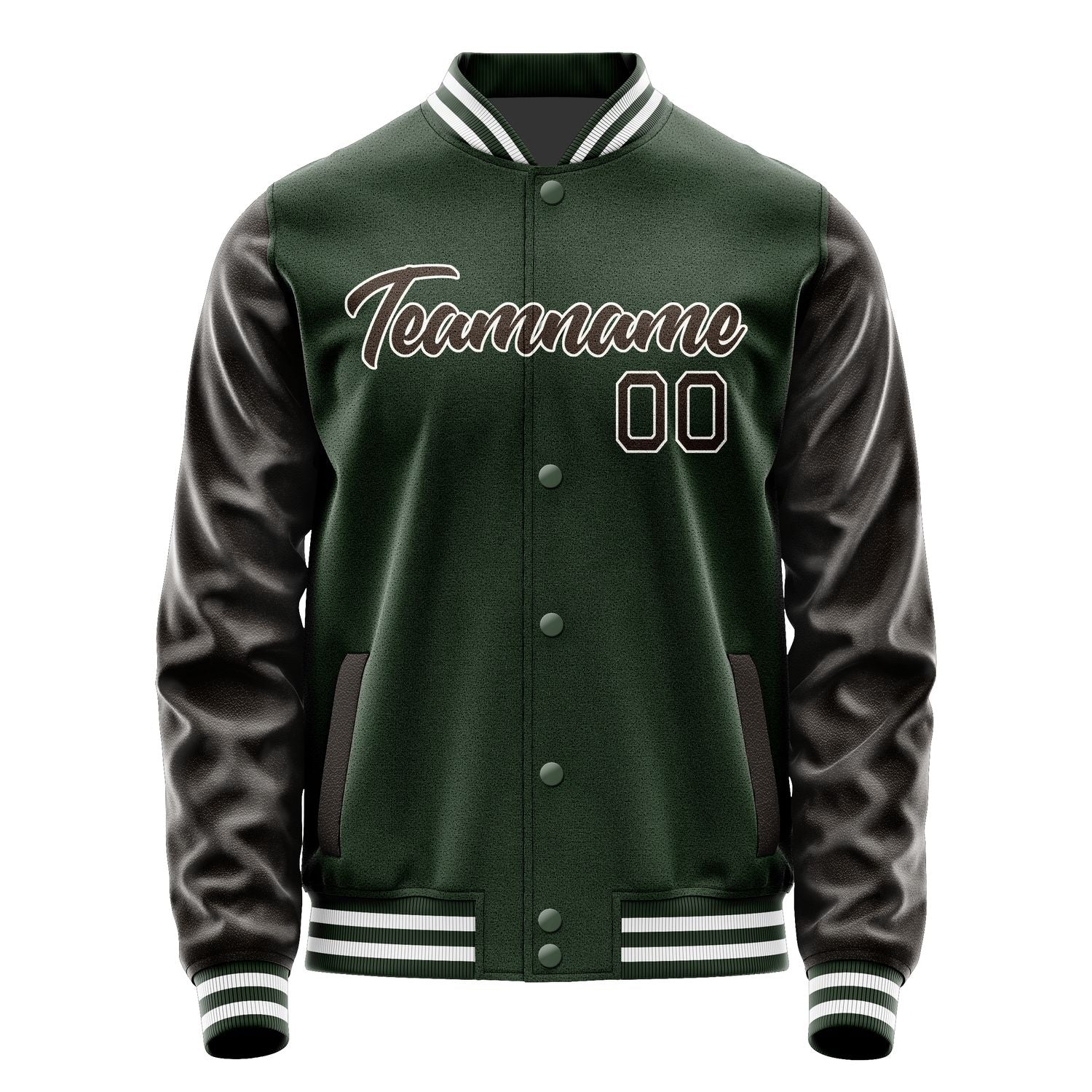 Custom Dark Green Brown Jacket JA0606010618B21801
