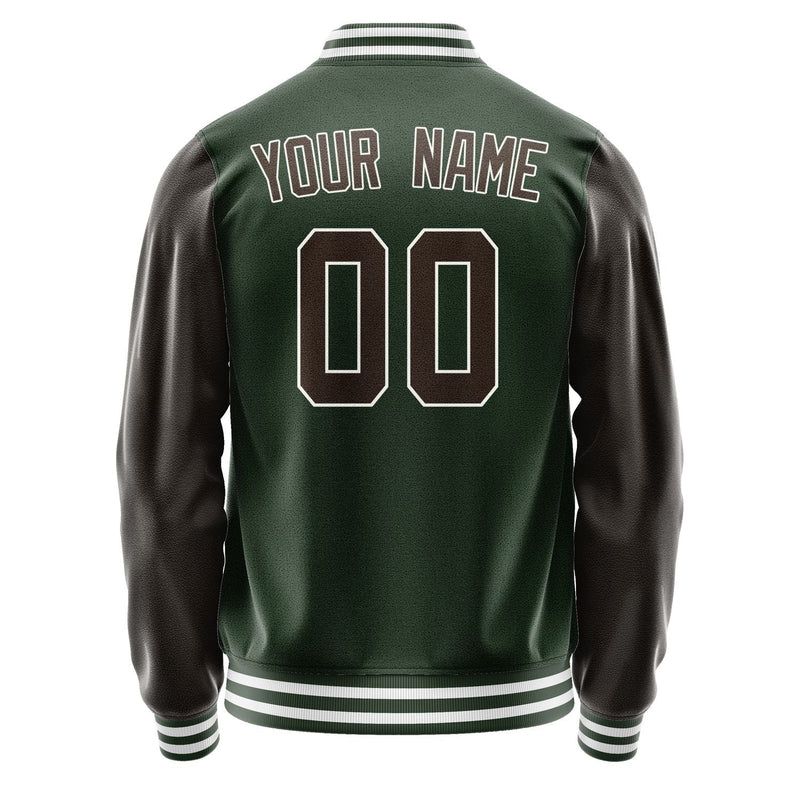 Custom Dark Green Brown Jacket JA0606010618B31801