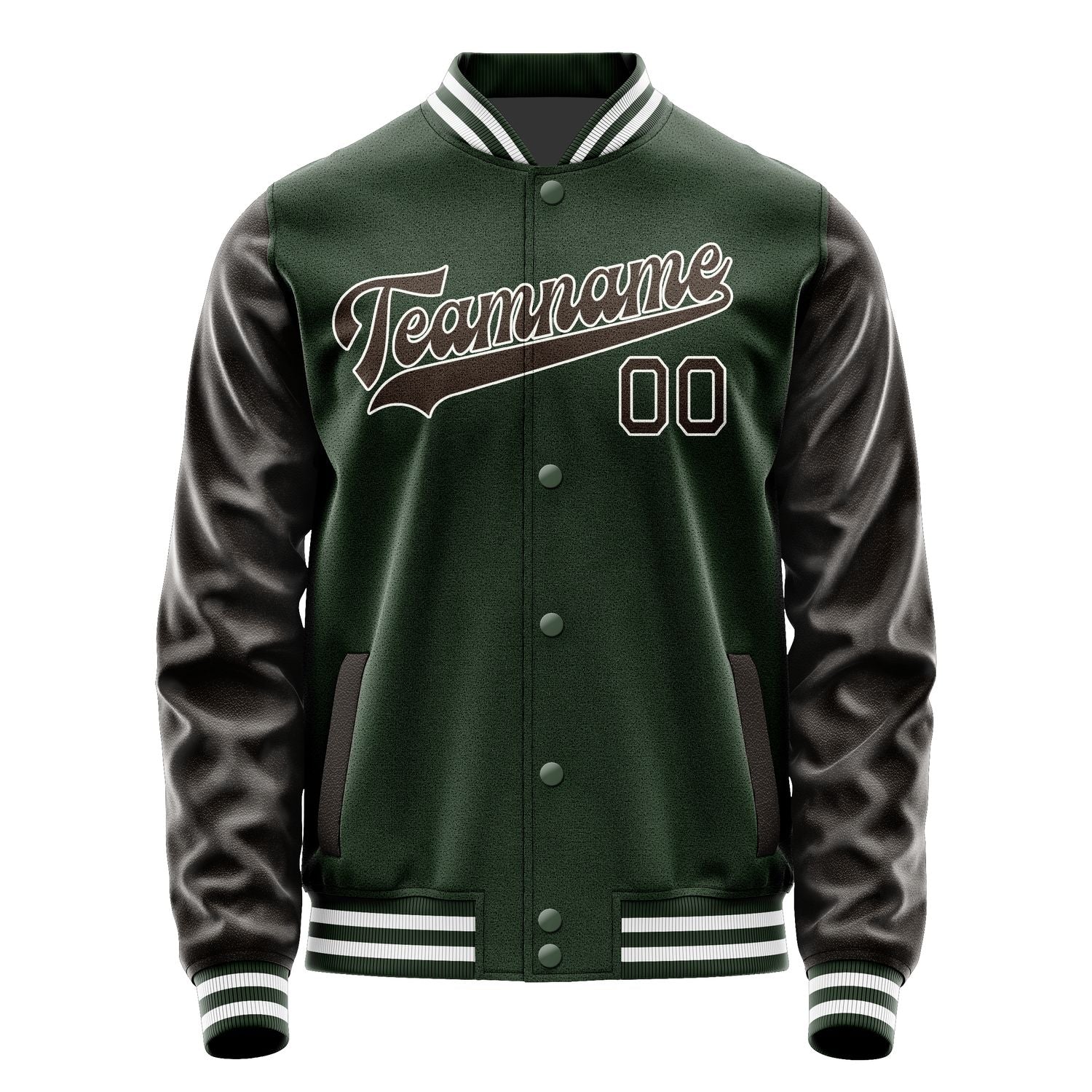 Custom Dark Green Brown Jacket JA0606010618B31801