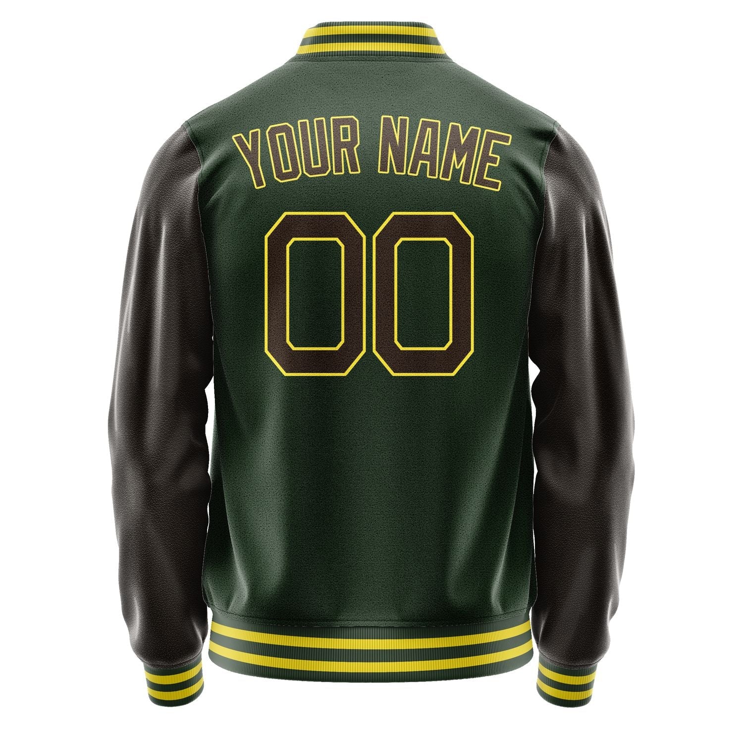 Custom Dark Green Brown Jacket JA0606010626B22601