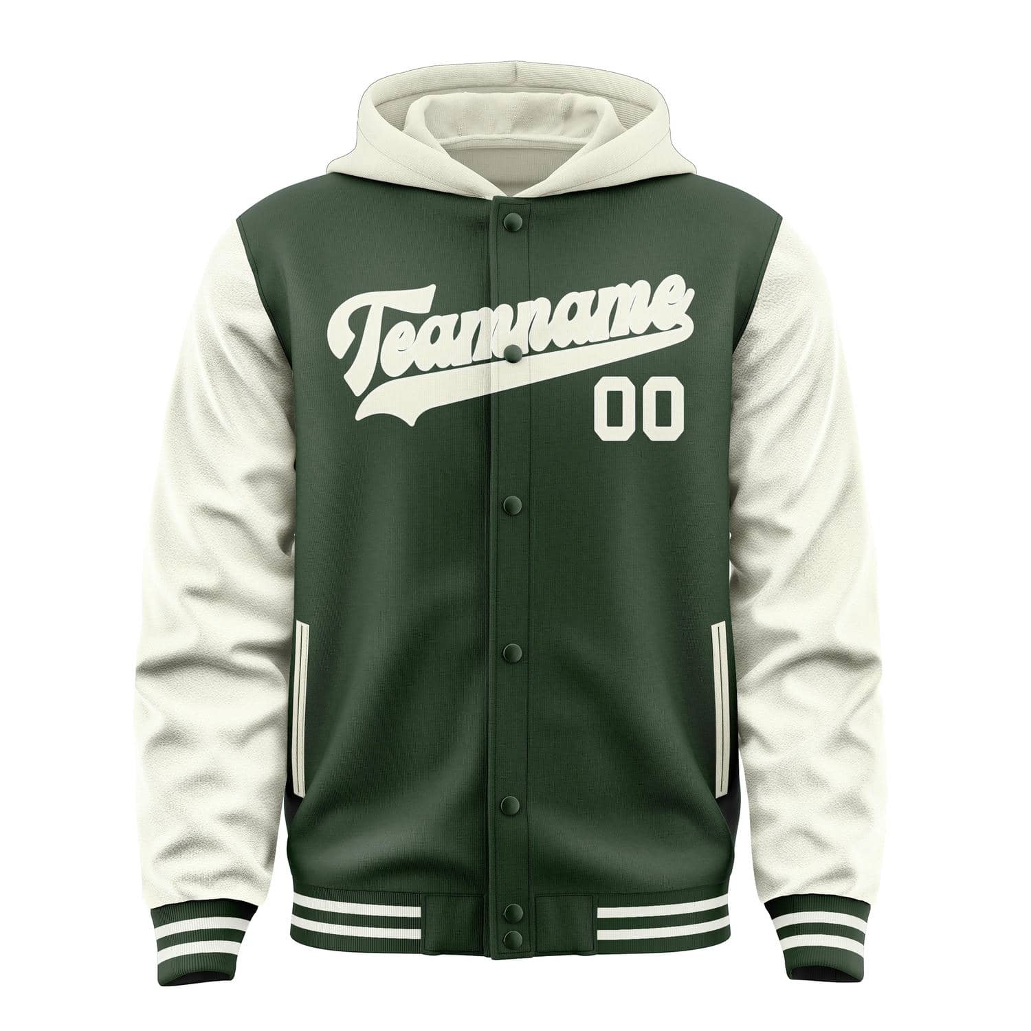 Custom Dark Green Cream Jacket