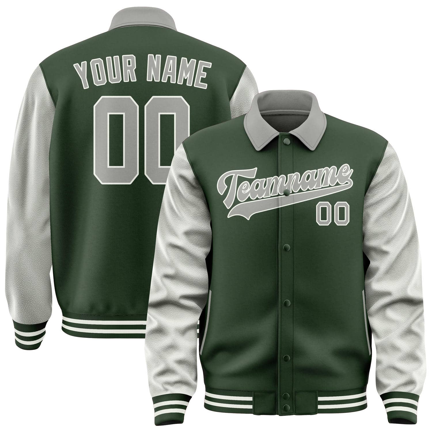 Custom Dark Green Gray Jacket