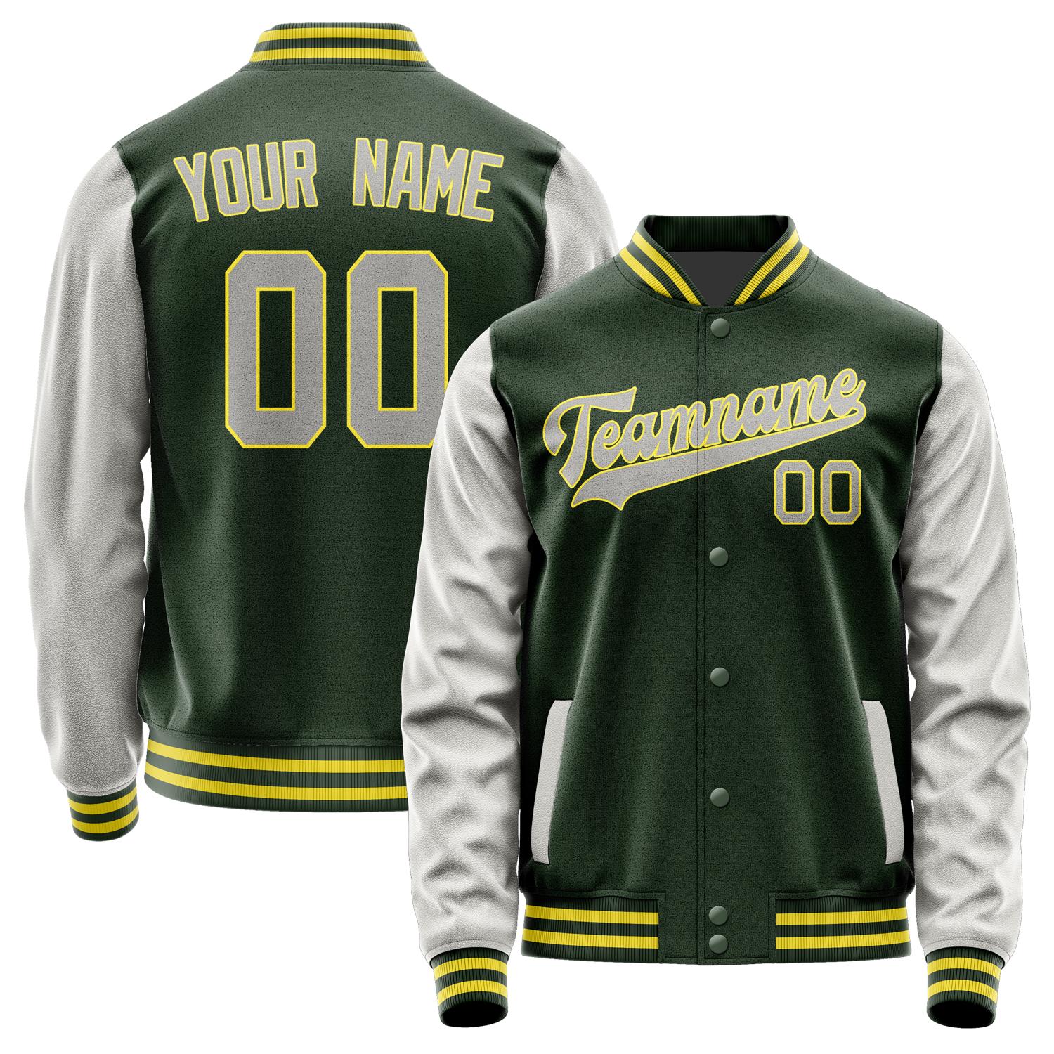 Custom Dark Green Gray Jacket JA0606040626B32604