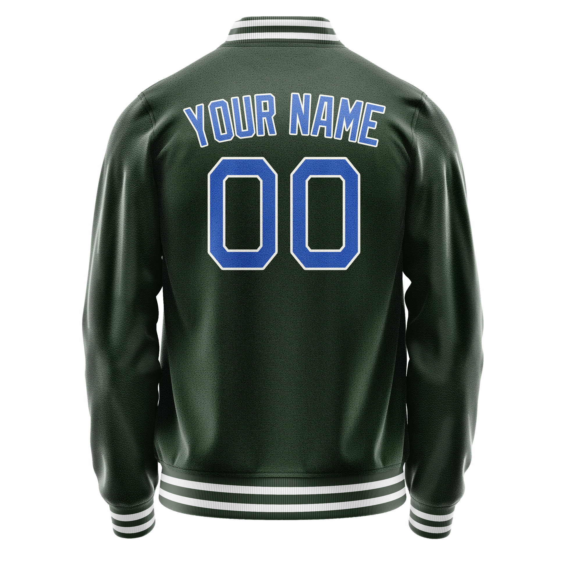 Custom Green Light-Blue Solid Color Varsity Letterman Jacket JA02240617JG186