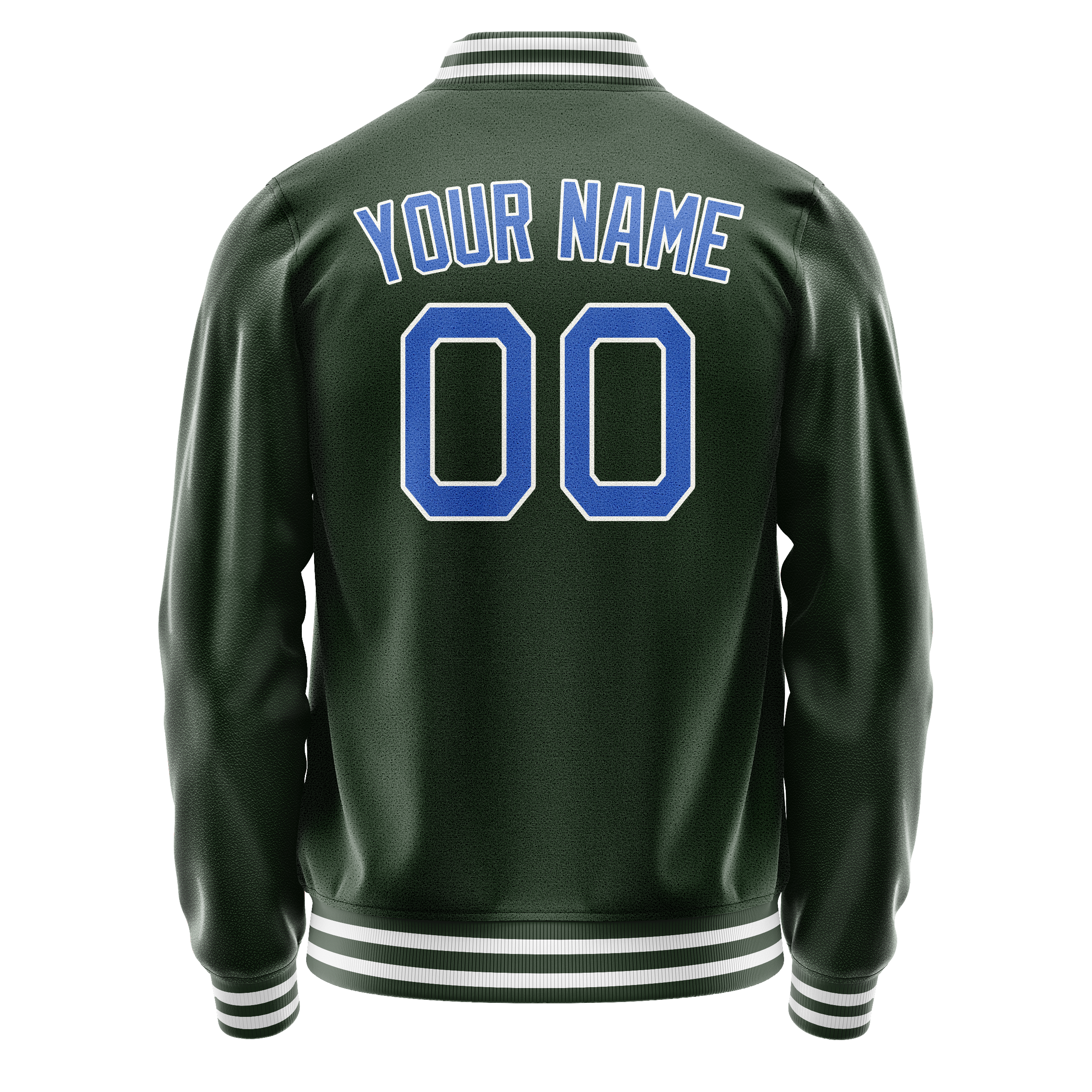 Custom Green Light-Blue Solid Color Varsity Letterman Jacket JA02240617JG186