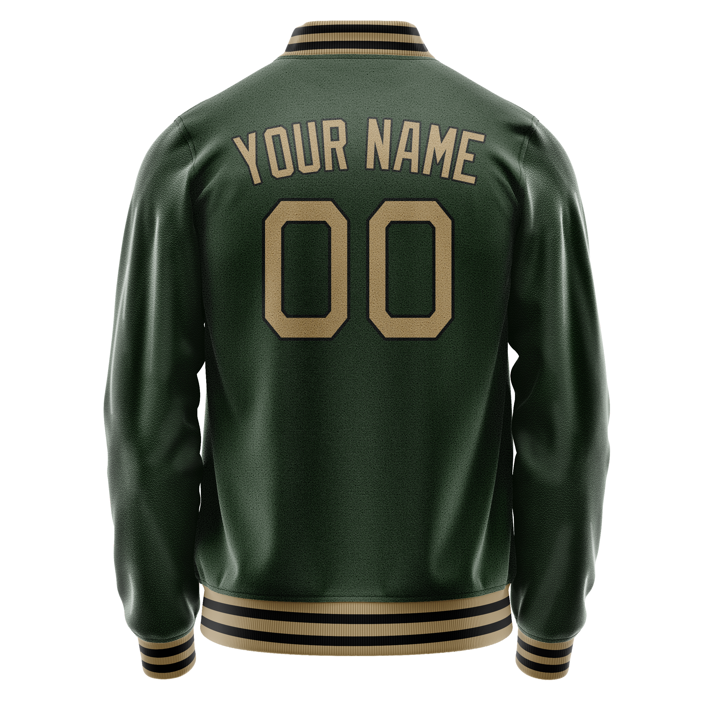 Custom Green Old-Gold Solid Color Varsity Letterman Jacket JA02240617JG200
