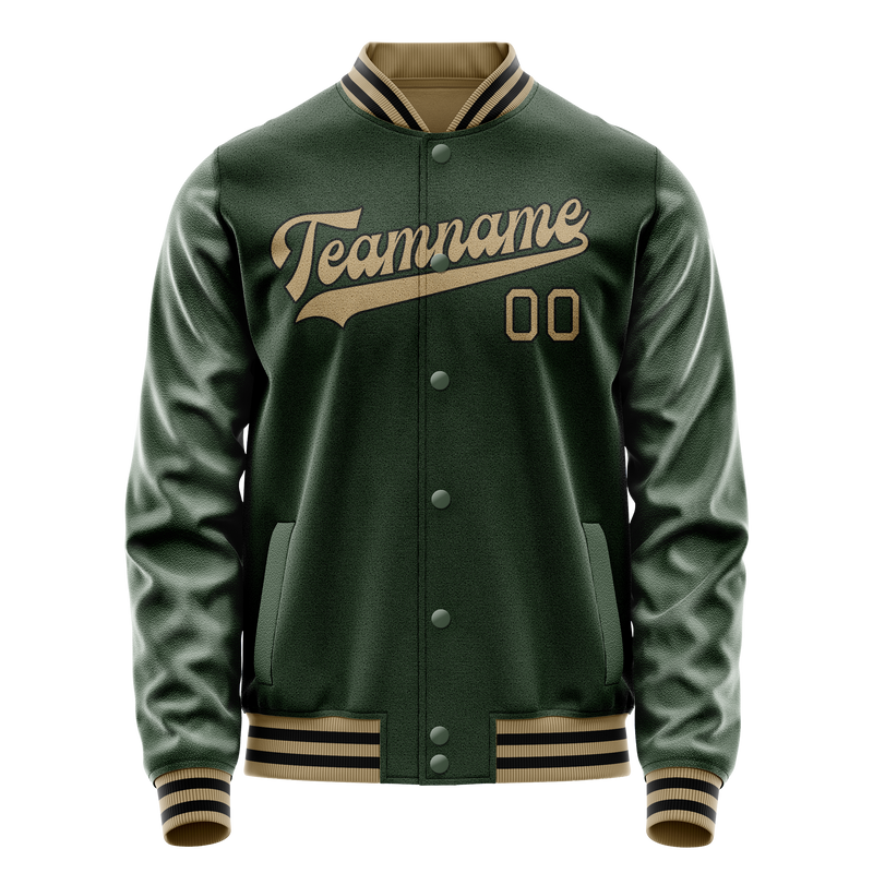 Custom Green Old-Gold Solid Color Varsity Letterman Jacket JA02240617JG200