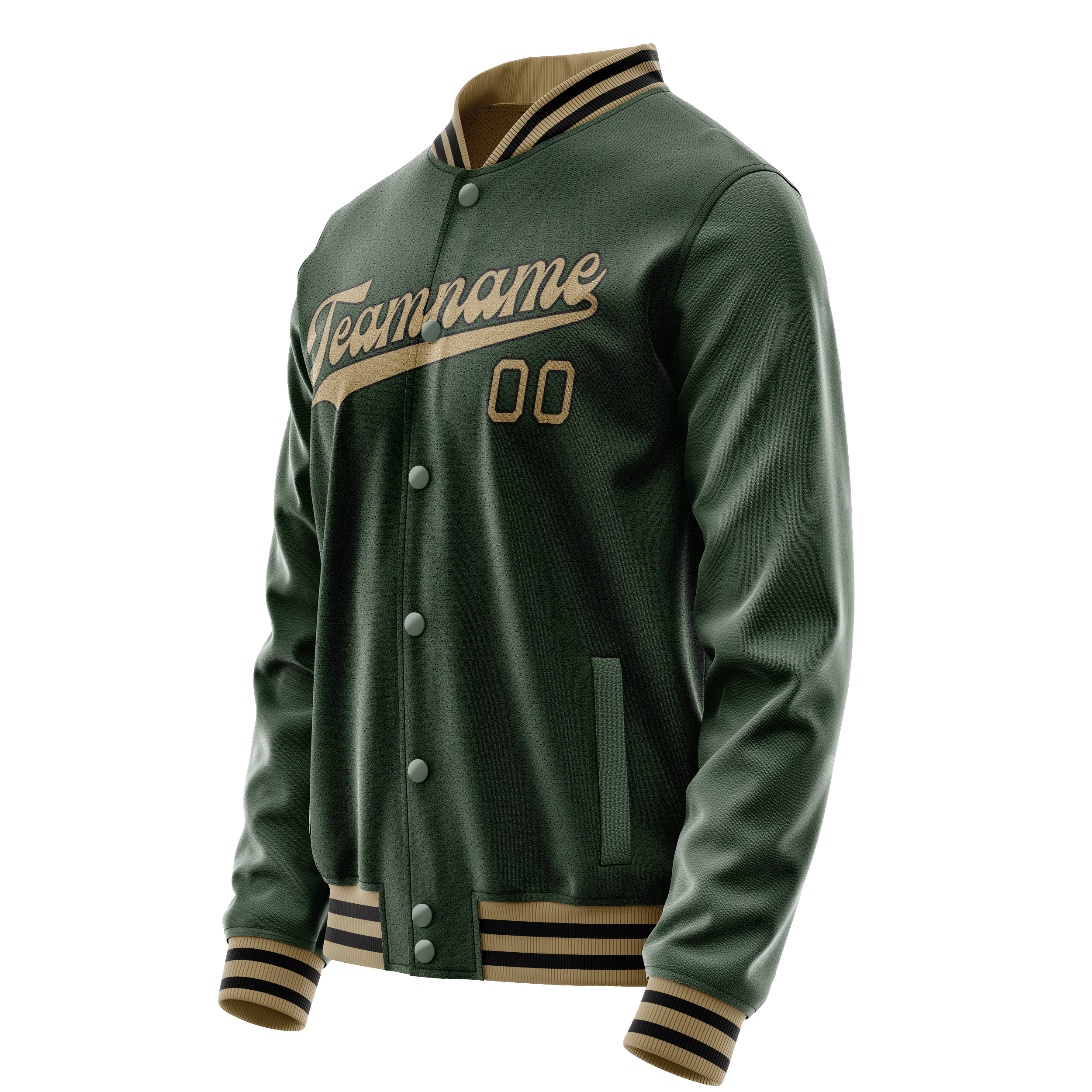 Custom Green Old-Gold Solid Color Varsity Letterman Jacket JA02240617JG200