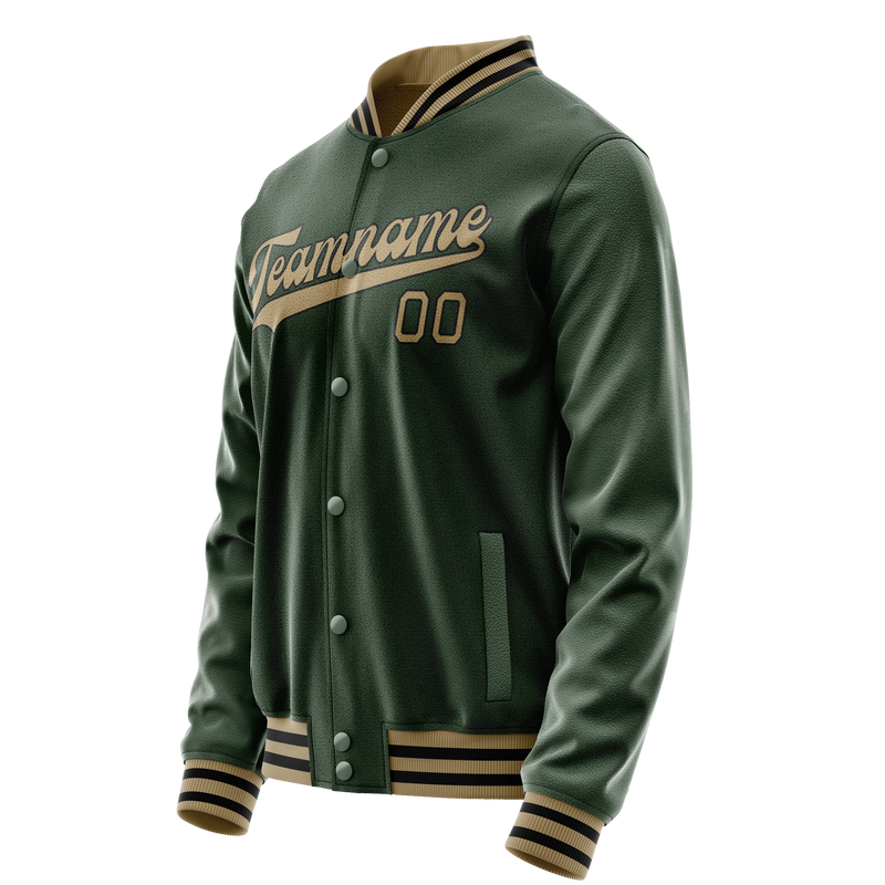 Custom Green Old-Gold Solid Color Varsity Letterman Jacket JA02240617JG200