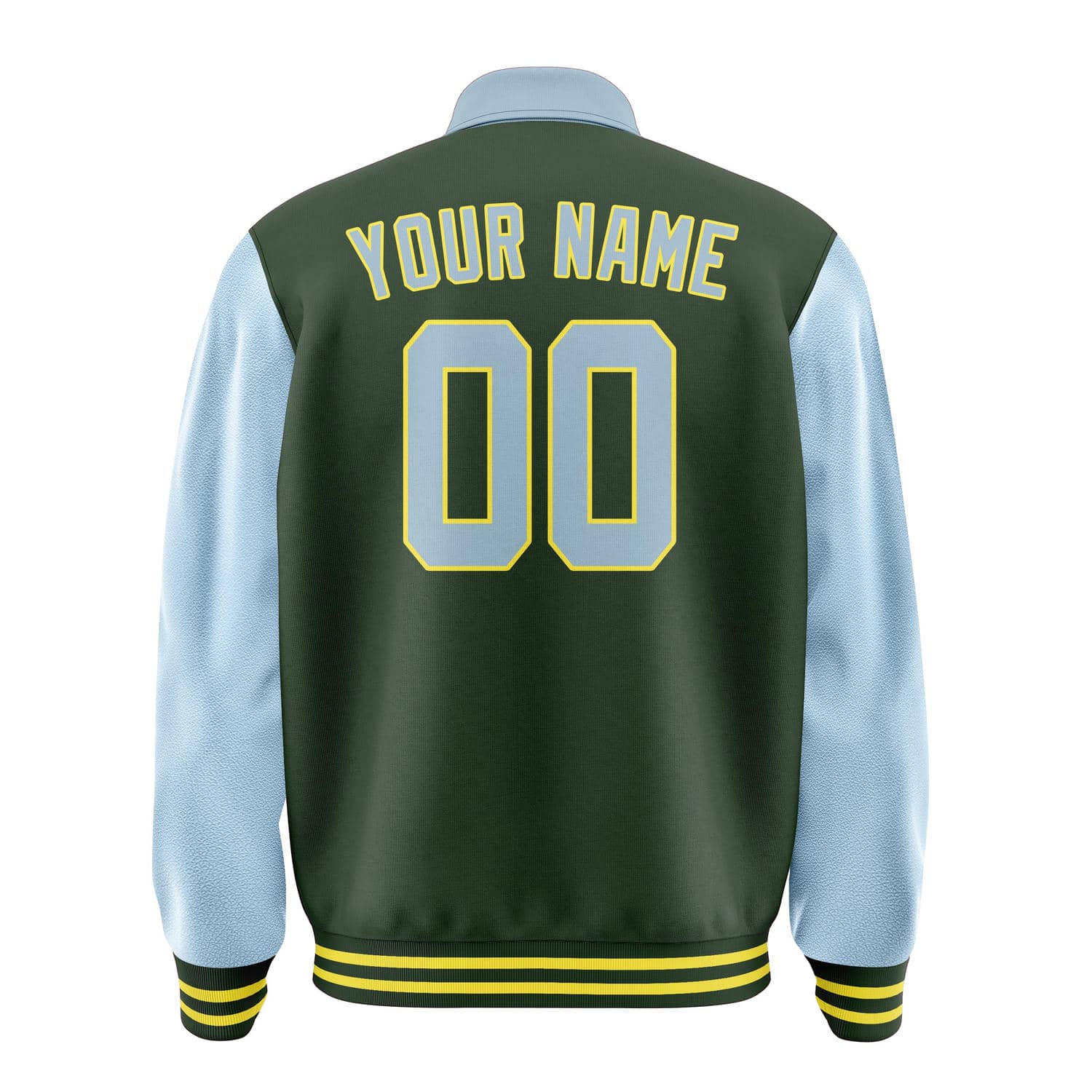 Custom Dark Green Light Blue Jacket