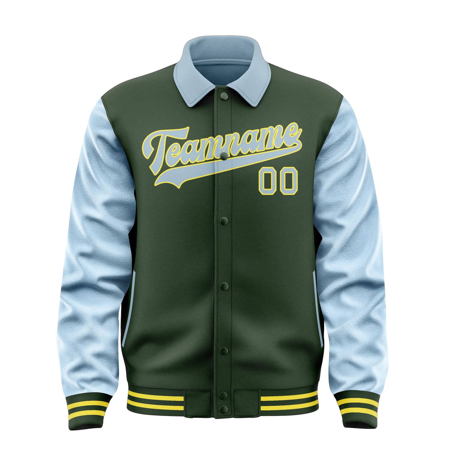 Custom Dark Green Light Blue Jacket
