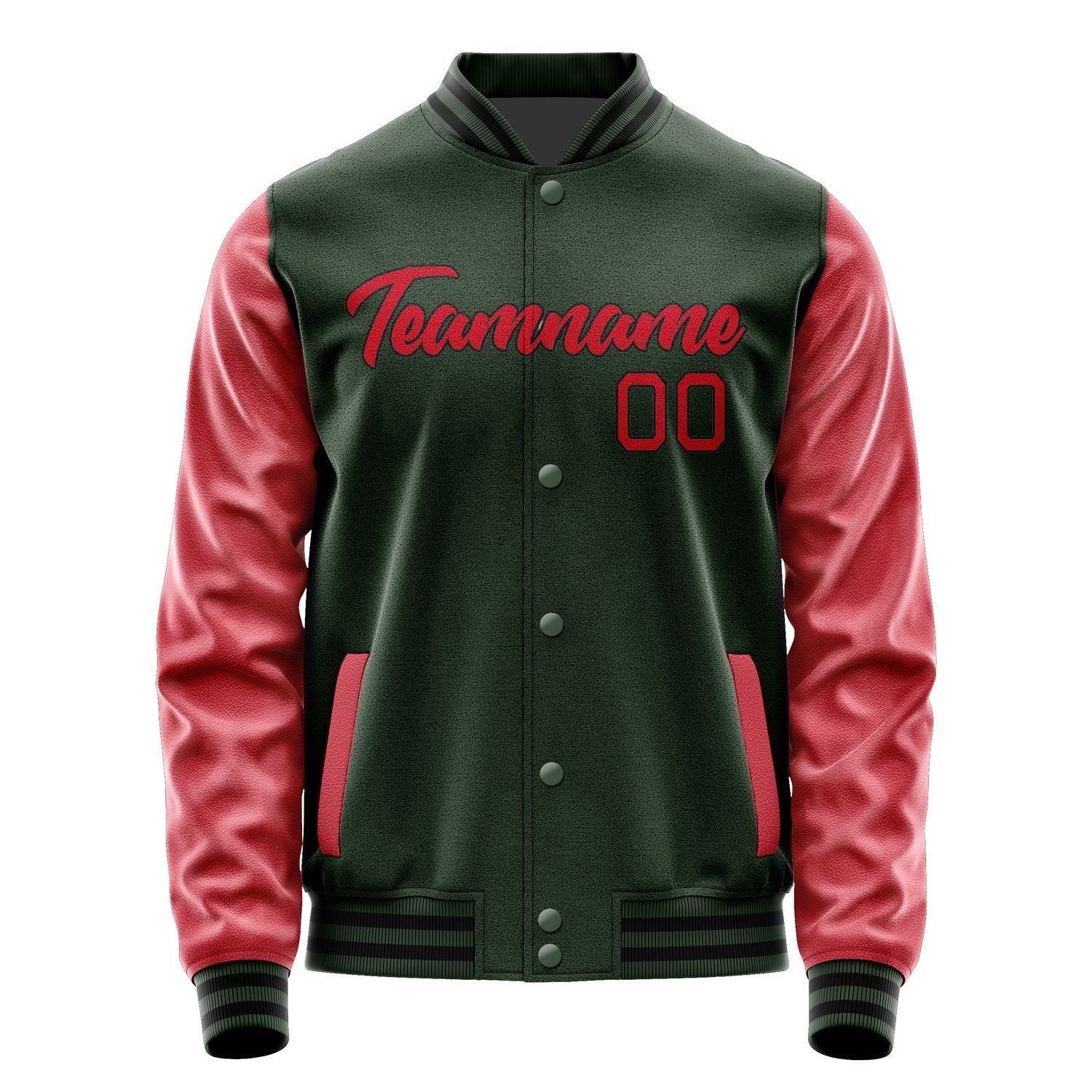 Custom Dark Green Red Jacket JA0606140617B21714