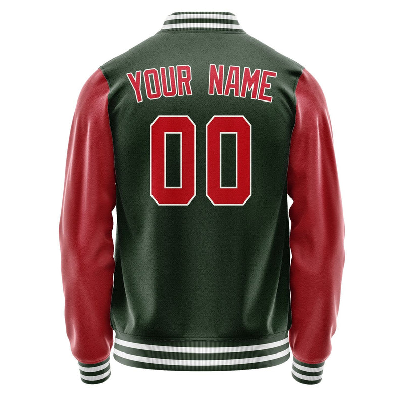 Custom Dark Green Red Jacket JA0606140618B31814