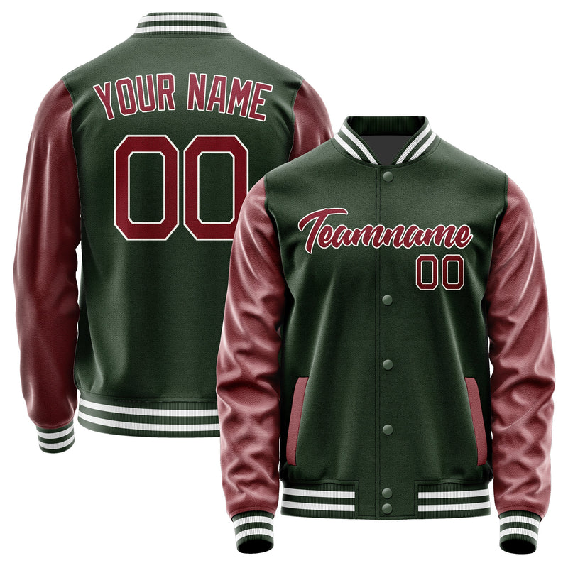 Custom Dark Green Crimson Red Jacket JA0606150618B21815