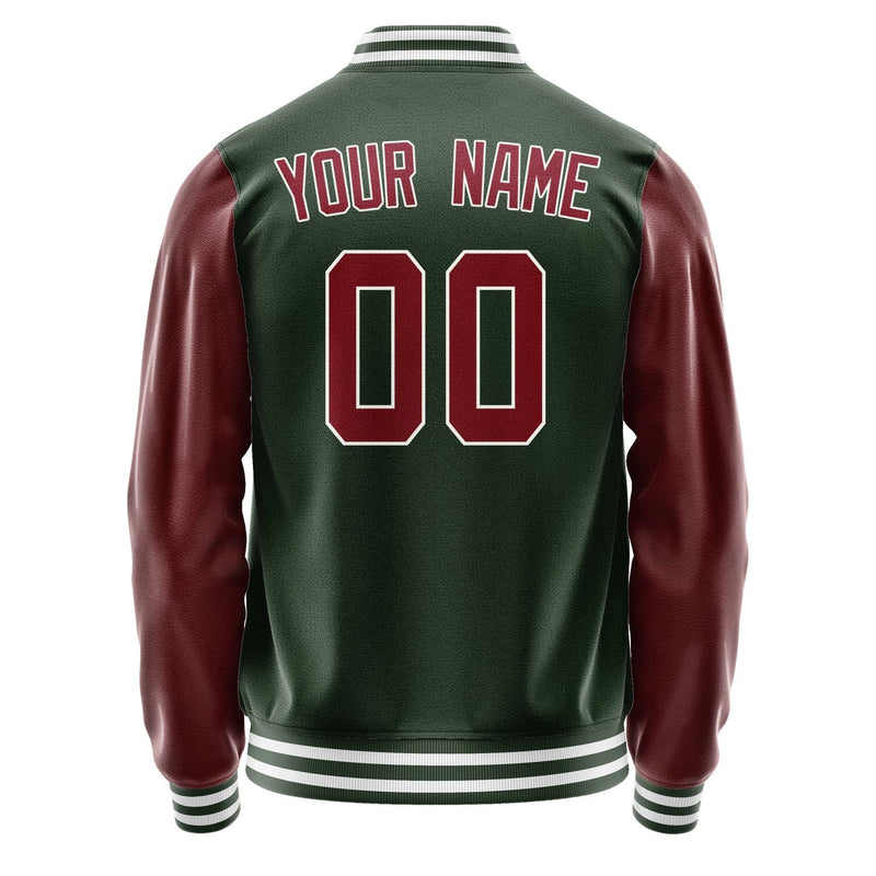 Custom Dark Green Crimson Red Jacket JA0606150618B31815