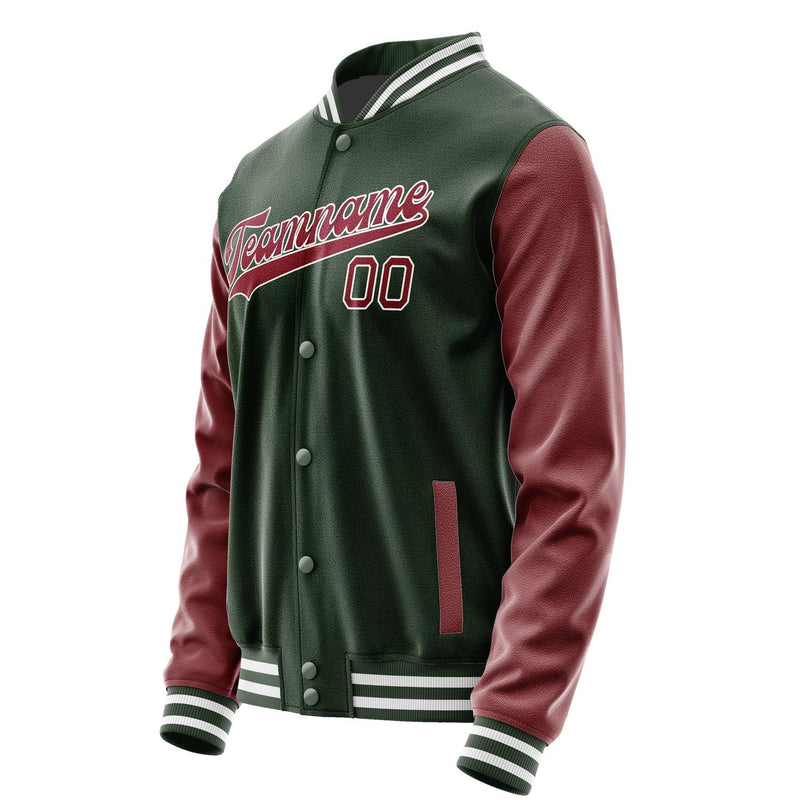 Custom Dark Green Crimson Red Jacket JA0606150618B31815