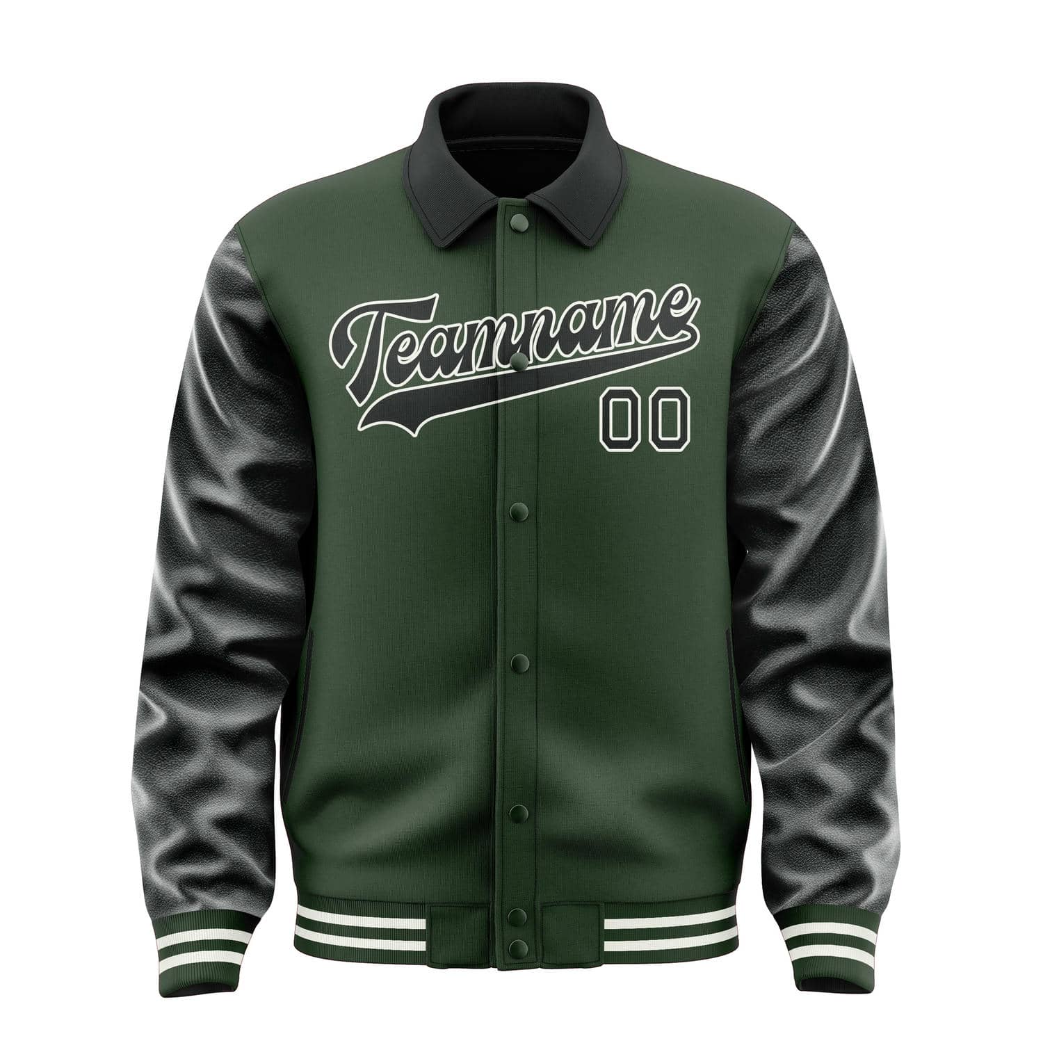 Custom Dark Green Black Jacket